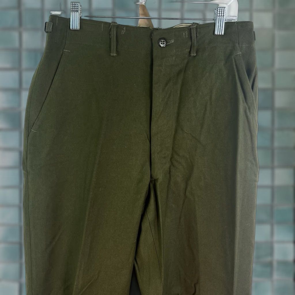 Vintage VINTAGE US MILITARY M-1951 Wool Field Pants Mens S Green Straight Waist 30x31 Button Fly Pockets Chino Size US 29 - 1 Thumbnail