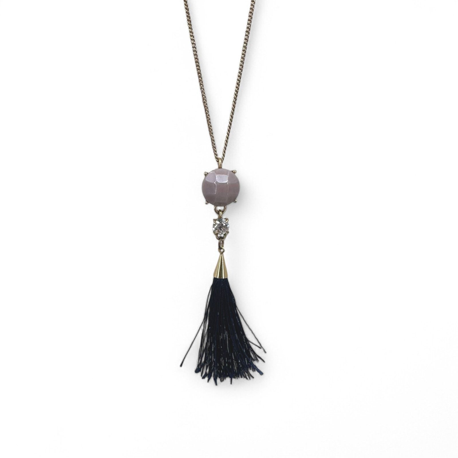 Ann Taylor Ann Taylor Necklace Rhinestone and Black Tassel Pendant Size ONE SIZE - 7 Thumbnail