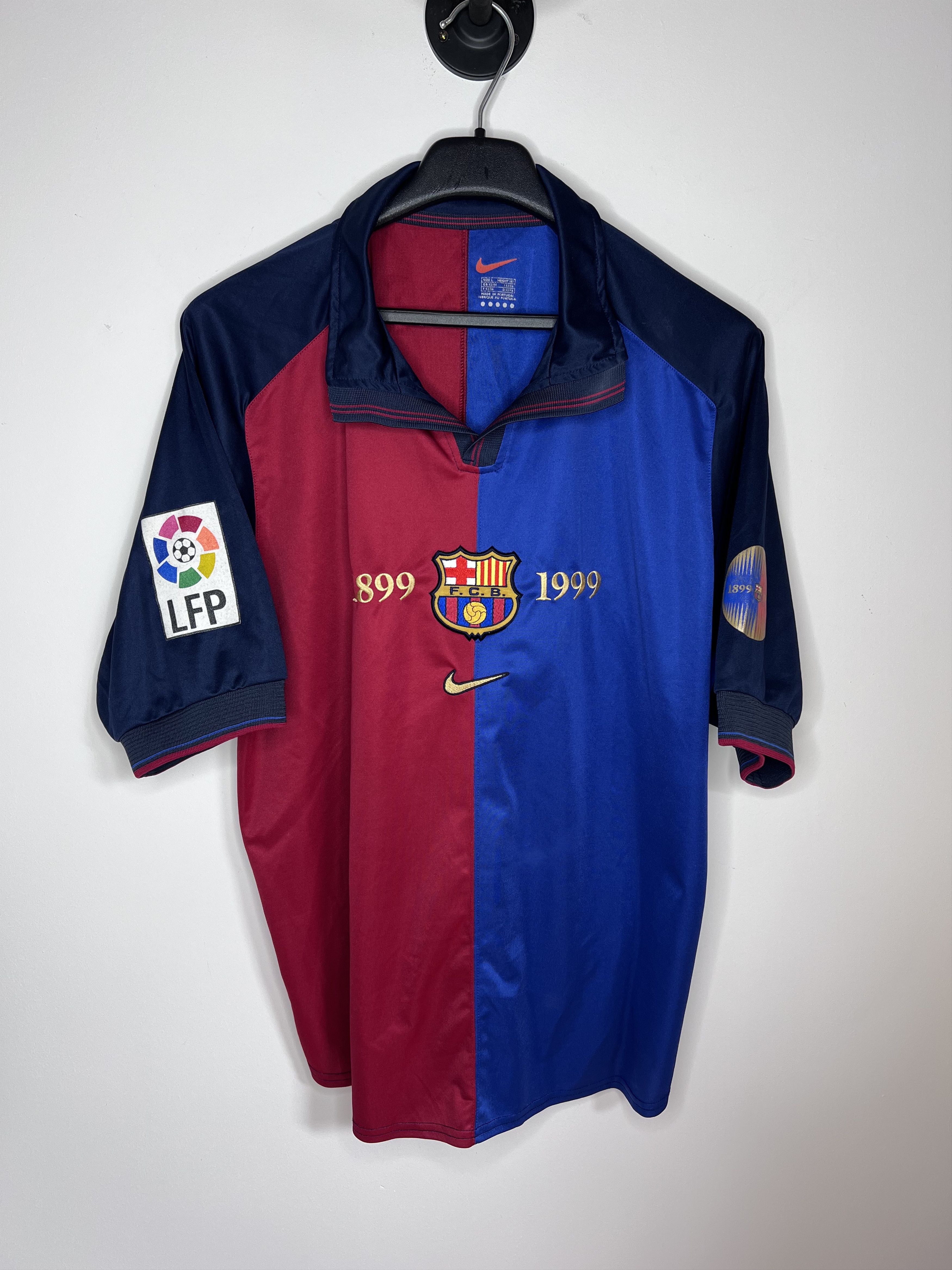 Nike FIGO #7 BARCELONA 1999 HOME MATCH WORN FOOTBALL SHIRT SOCCER 