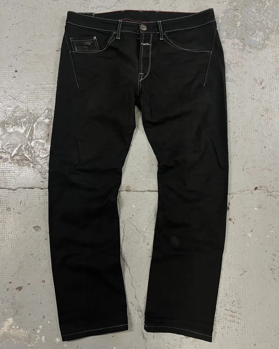 デニム・ジーパン Marithe + Francois Girbaud W HIGH STRAIGHT DENIM PANTS black Marithe + Francois Girbaud Multi Pocket Washed Black Denim