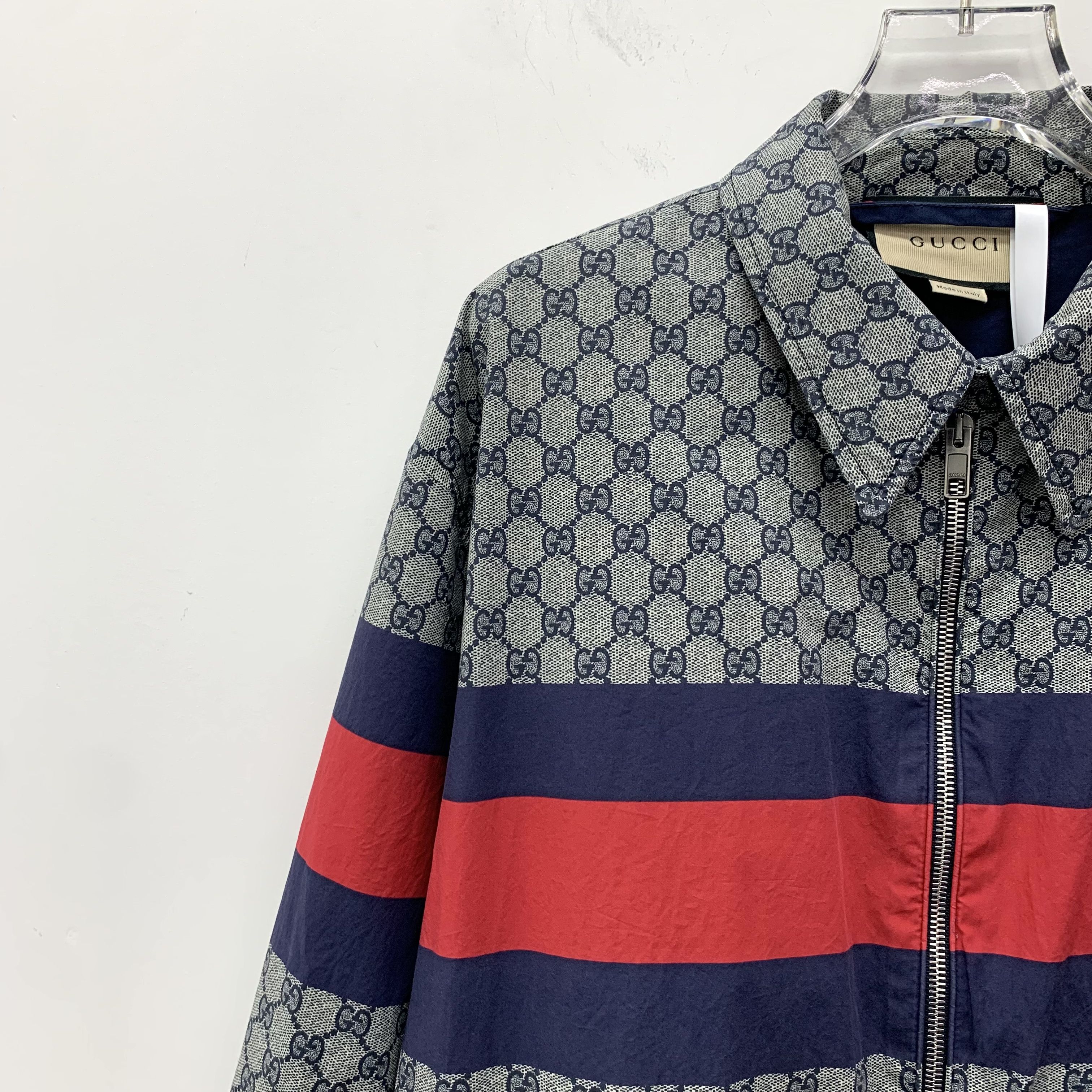 Gucci Gucci Cotton Zip-Up Jacket with Logo Jacquard (Size S) Size US S / EU 44-46 / 1 - 6 Thumbnail