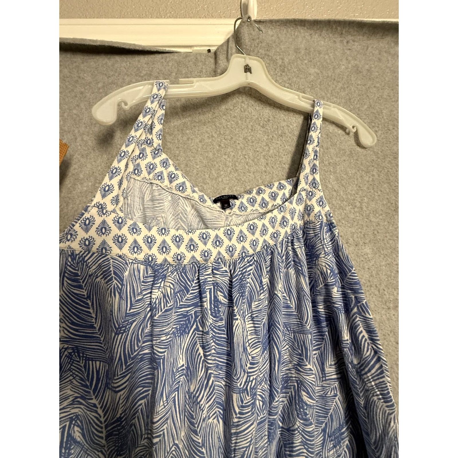 Talbots Talbots Dress Womens 1X Blue Floral Print Sleeveless Sundress Knee Length Casual Size XL / US 12-14 / IT 48-50 - 4 Thumbnail