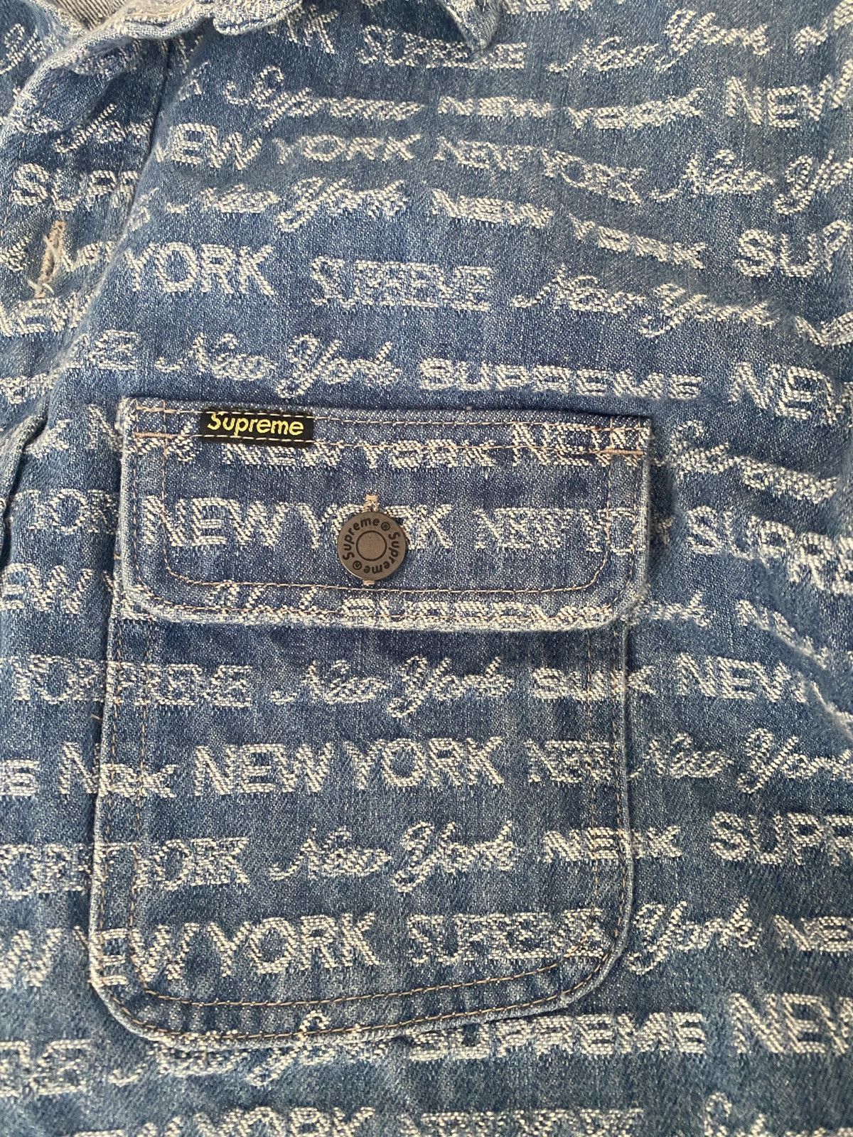 Supreme Supreme Multi Type Jacquard Denim Shirt Blue Size US M / EU 48-50 / 2 - 3 Thumbnail