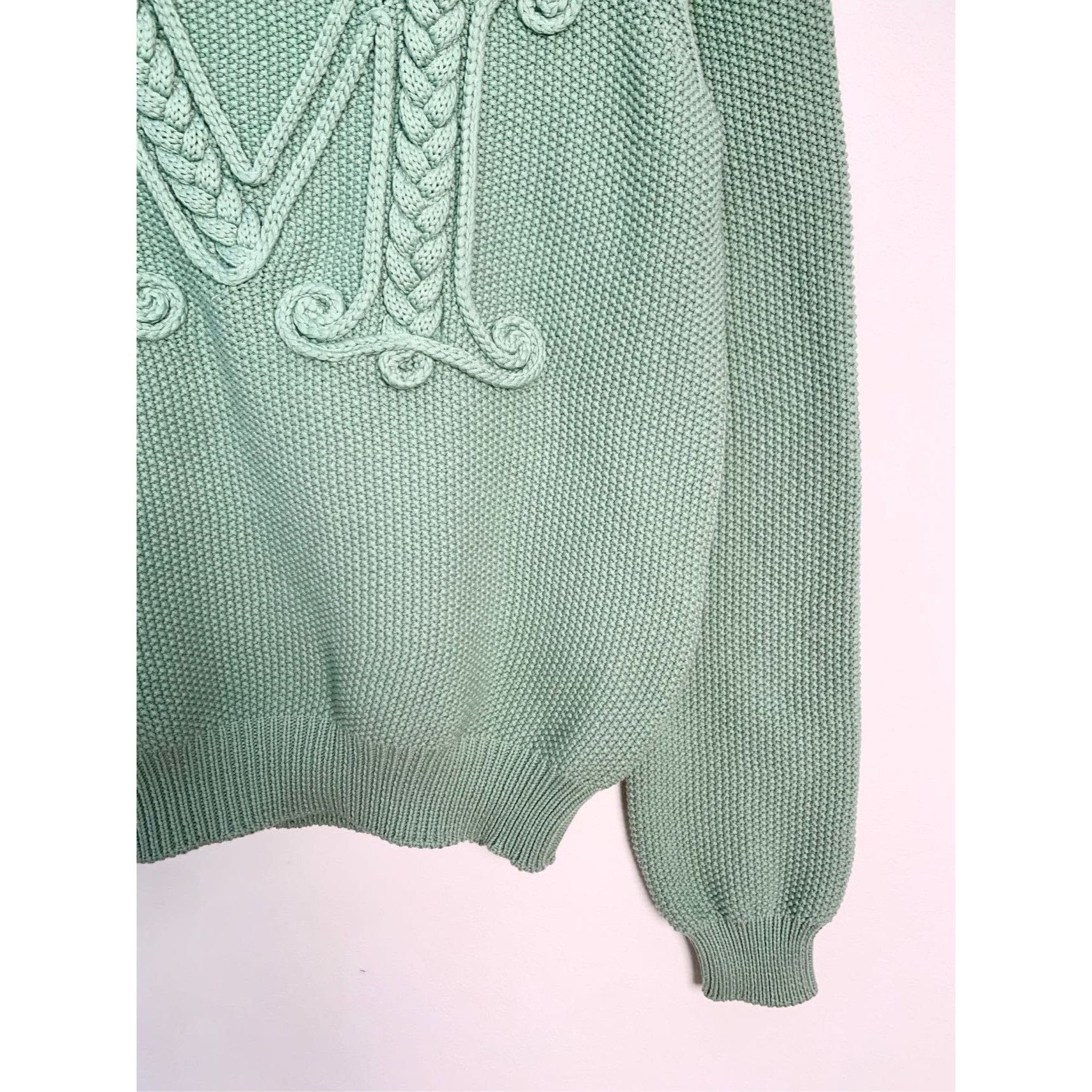 Max Mara MaxMara Light Green Knit Sweater With Embroidered "M" Logo S Size S / US 4 / IT 40 - 5 Thumbnail