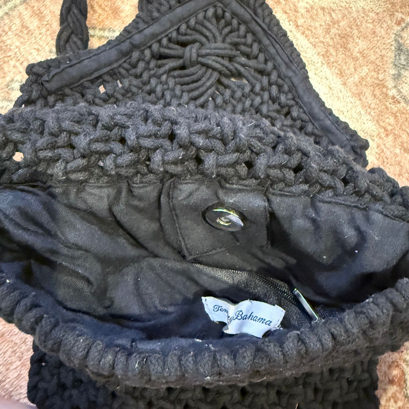 Tommy Bahama Tommy Bahama Black Boho Macrame Crossbody Purse Size ONE SIZE - 5 Thumbnail