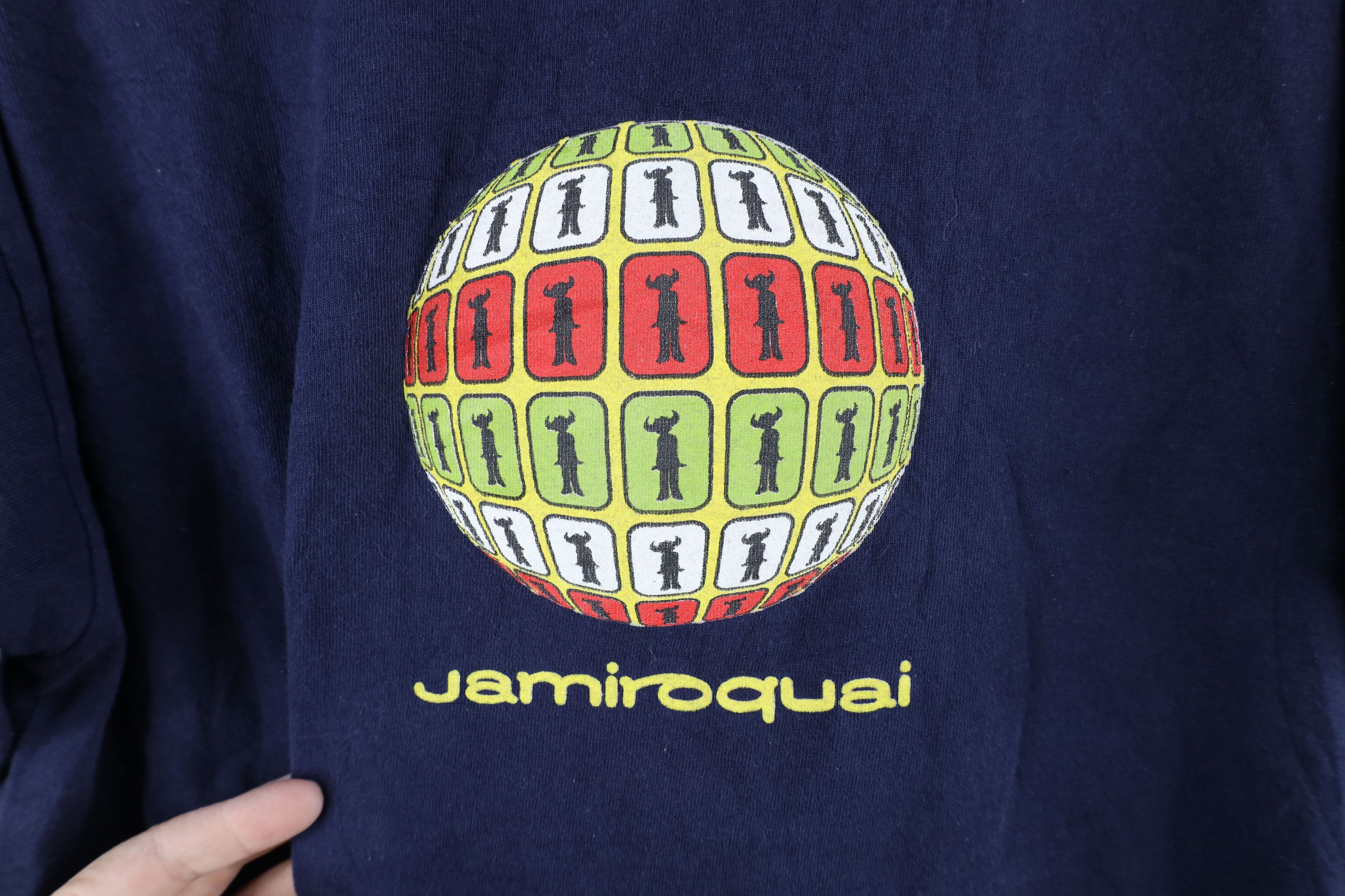 Vintage Vintage 90s Spell Out Jamiroquai Band T-Shirt Blue Cotton Size US L / EU 52-54 / 3 - 4 Thumbnail