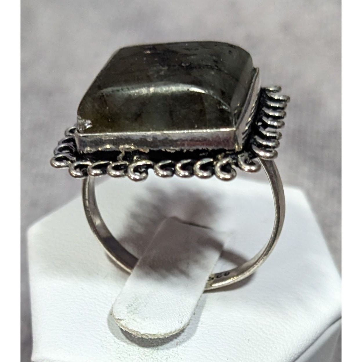 Other Whimsical Labradorite Square Cut Sterling Silver Ring Size 1 Size ONE SIZE - 3 Thumbnail