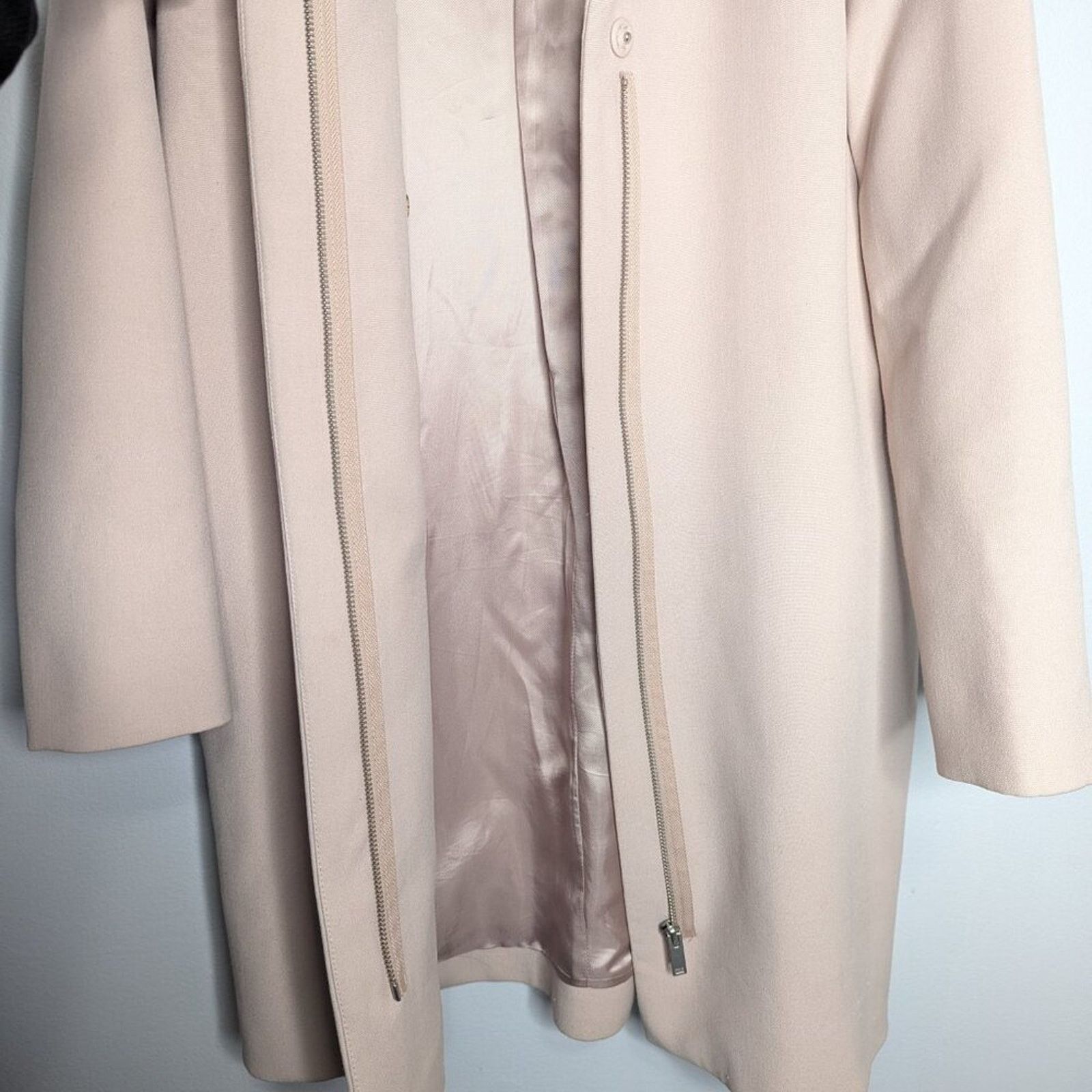 Cos COS Pale Pink Long Sleeve Coat Zip Pockets Detachable Collar Size XS / US 0-2 / IT 36-38 - 5 Thumbnail