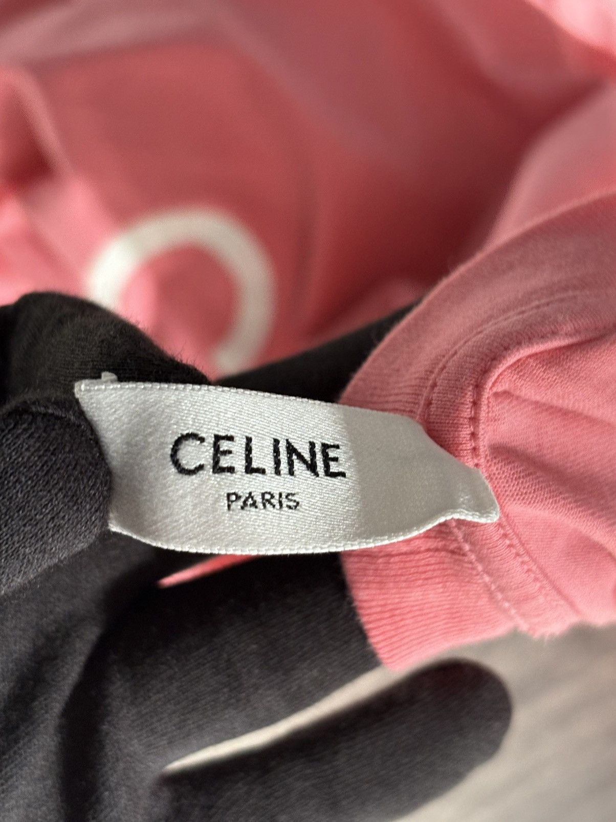 Celine Celine pink logo tshirt Size US M / EU 48-50 / 2 - 8 Thumbnail