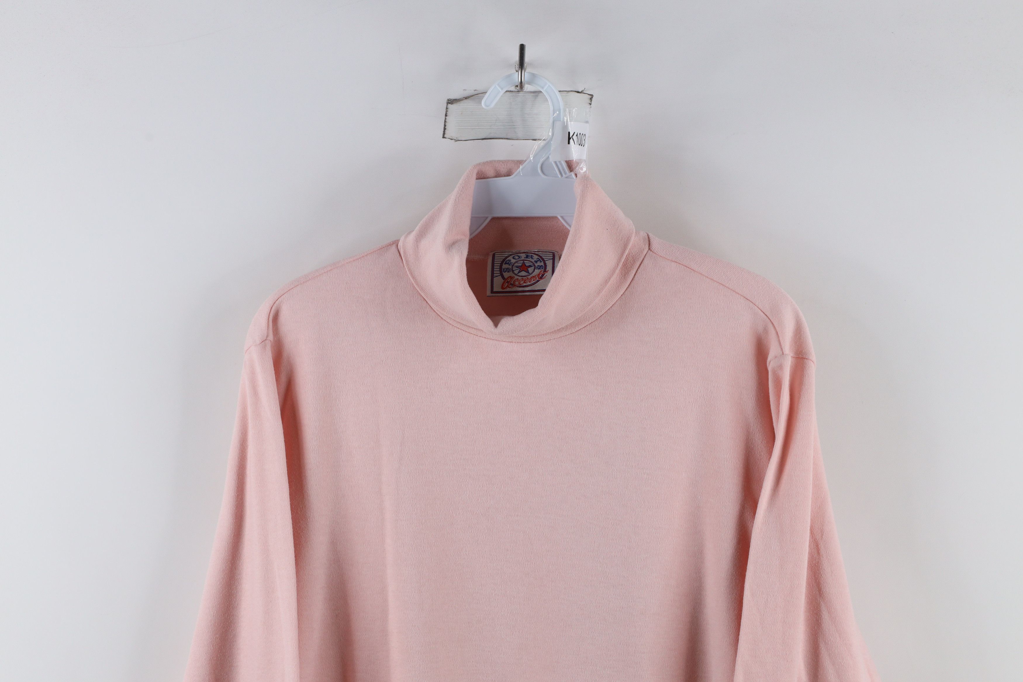 Vintage Vintage 90s Streetwear Long Sleeve Turtleneck T-Shirt Pink Size L / US 10 / IT 46 - 2 Thumbnail