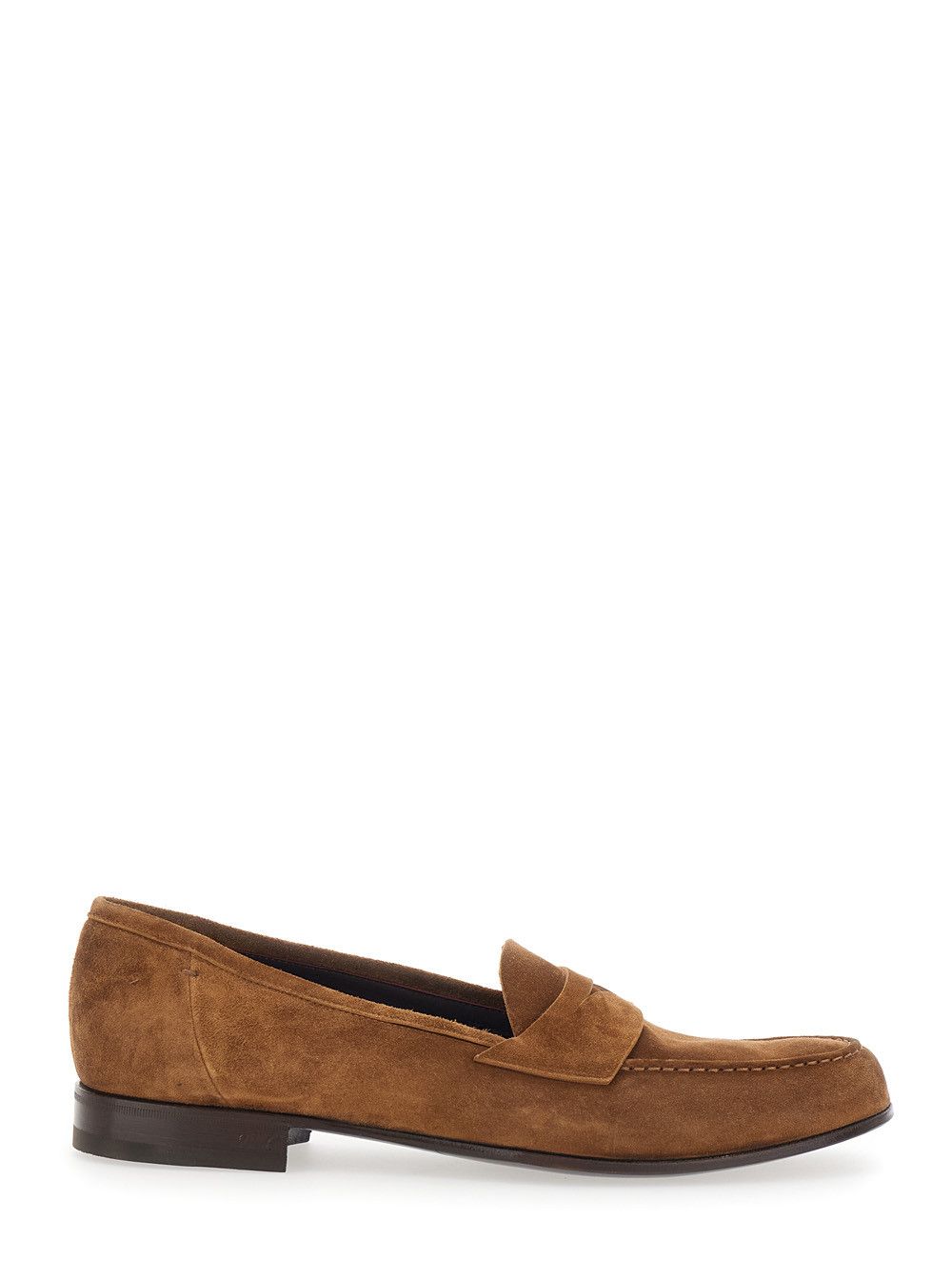 Lidfort Loafers 'LIDFORT' Brown with Rounded Toe and Contrast Stitching in Suede Men Size US 11 / EU 44 - 1 Thumbnail