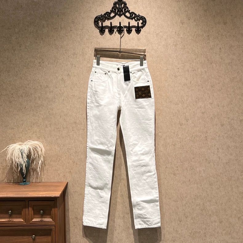 Louis Vuitton Louis Vuitton White Patchwork Print Patchwork Leather Jean Size US 34 / EU 50 - 1 Thumbnail