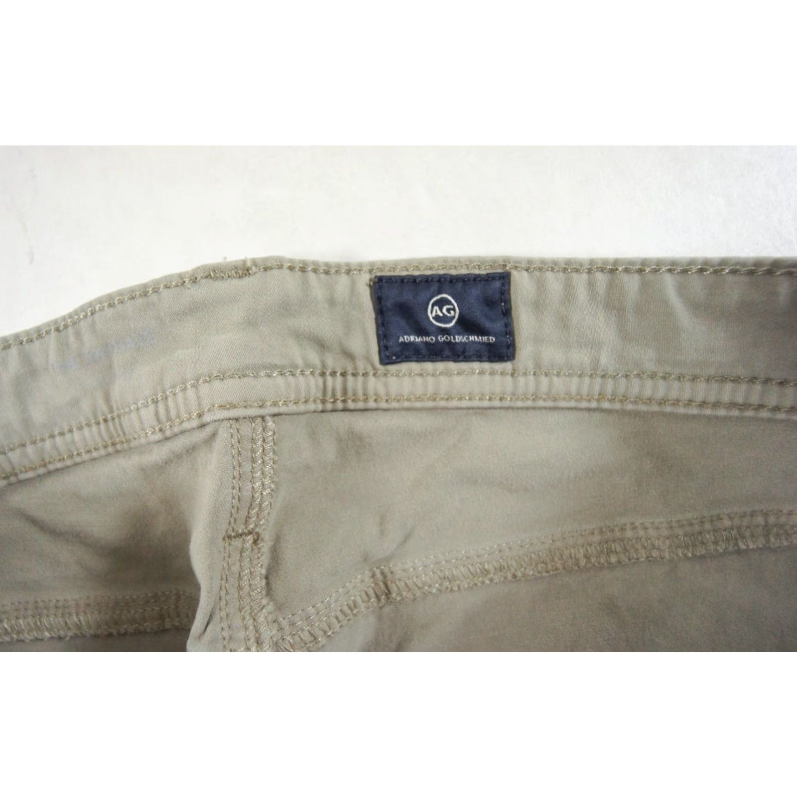 Vintage AG Adriano Goldschmied Pants Mens 34x28 Green The Protege Straight Leg Stretch Khakis Size US 34 / EU 50 - 7 Thumbnail