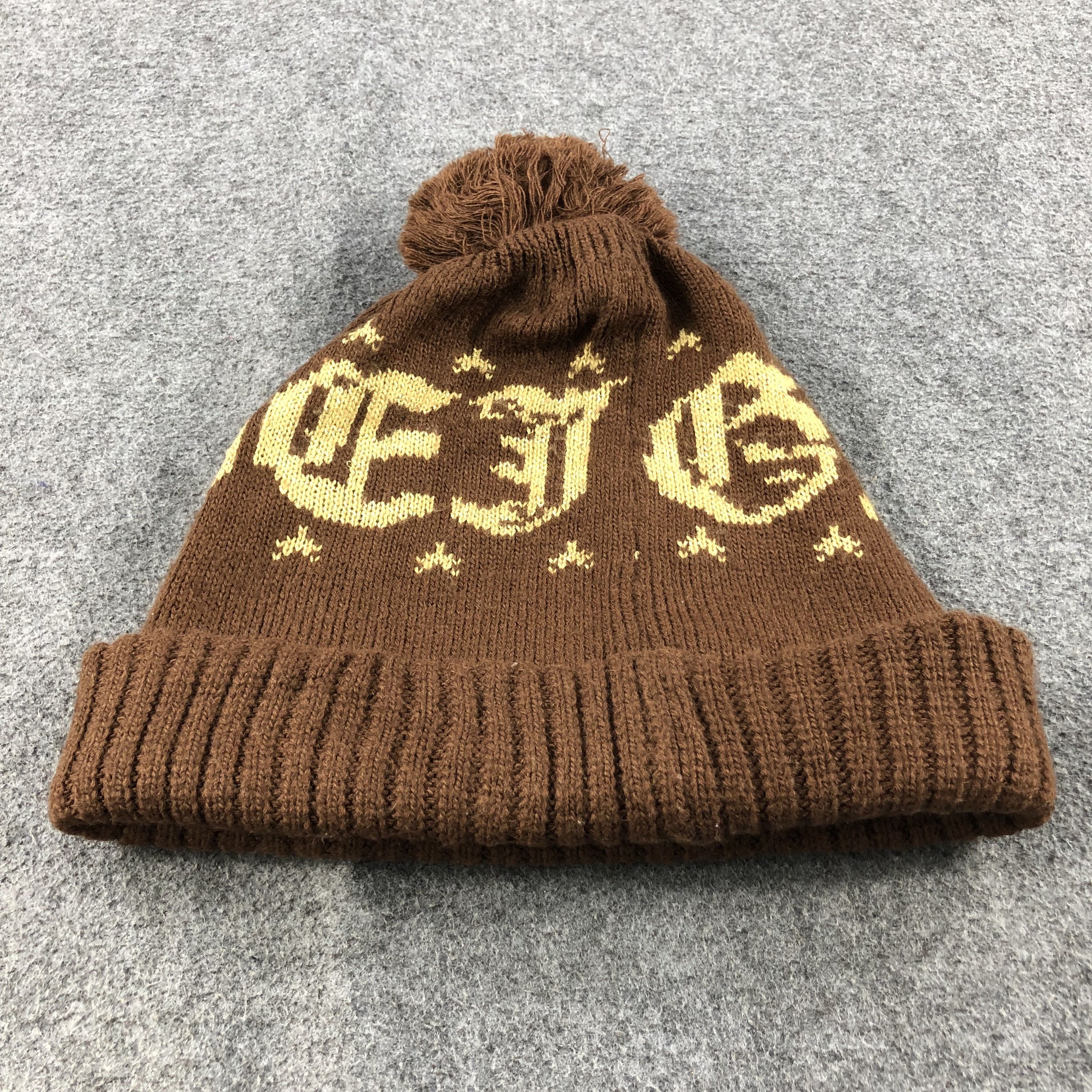 Japanese Brand Unknown Brown Bobble Beanie Snowcap Snow Hat B346 Size ONE SIZE - 4 Thumbnail