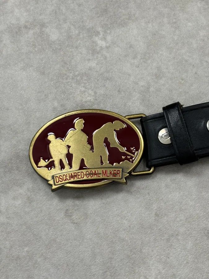 Dsquared2 2000s Dsquared2 Silouhette Bordeaux Buckle Black Leather Belt Size ONE SIZE - 7 Thumbnail