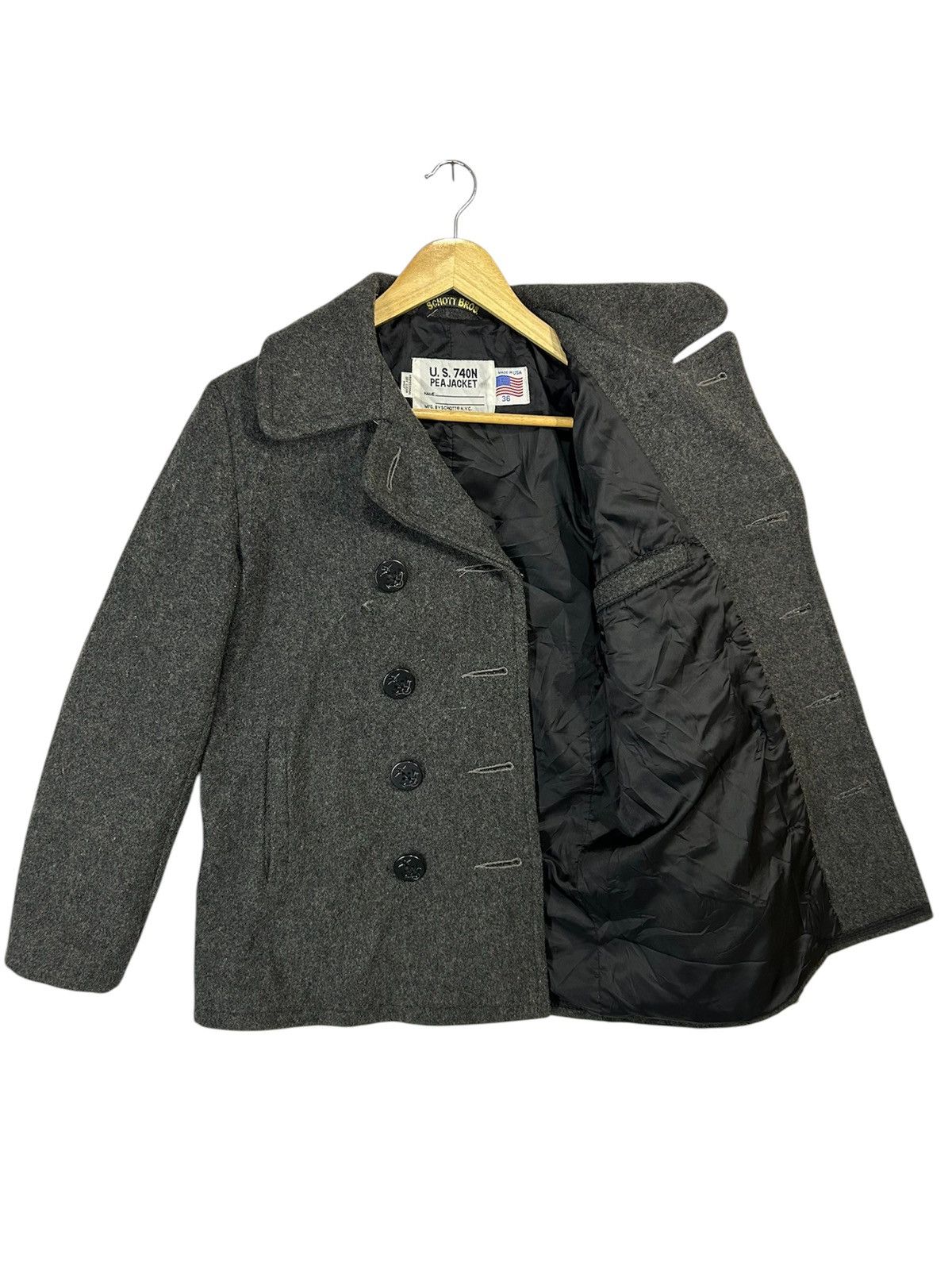 Schott × Vintage Vintage Schott Bros U. S. 740N Pea Jacket Size US S / EU 44-46 / 1 - 2 Thumbnail