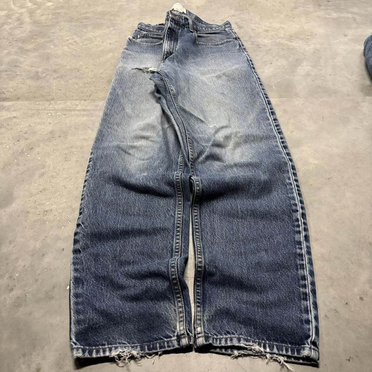 Japanese Brand × Vintage Crazy Vintage Y2K/2000s Grunge Faded Wash Distressed Denim Jeans! Size US 32 / EU 48 - 3 Thumbnail