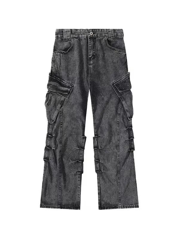 Japanese Brand VIBE Retro washed distressed stacked cargo jeans Size US 32 / EU 48 - 1 Thumbnail