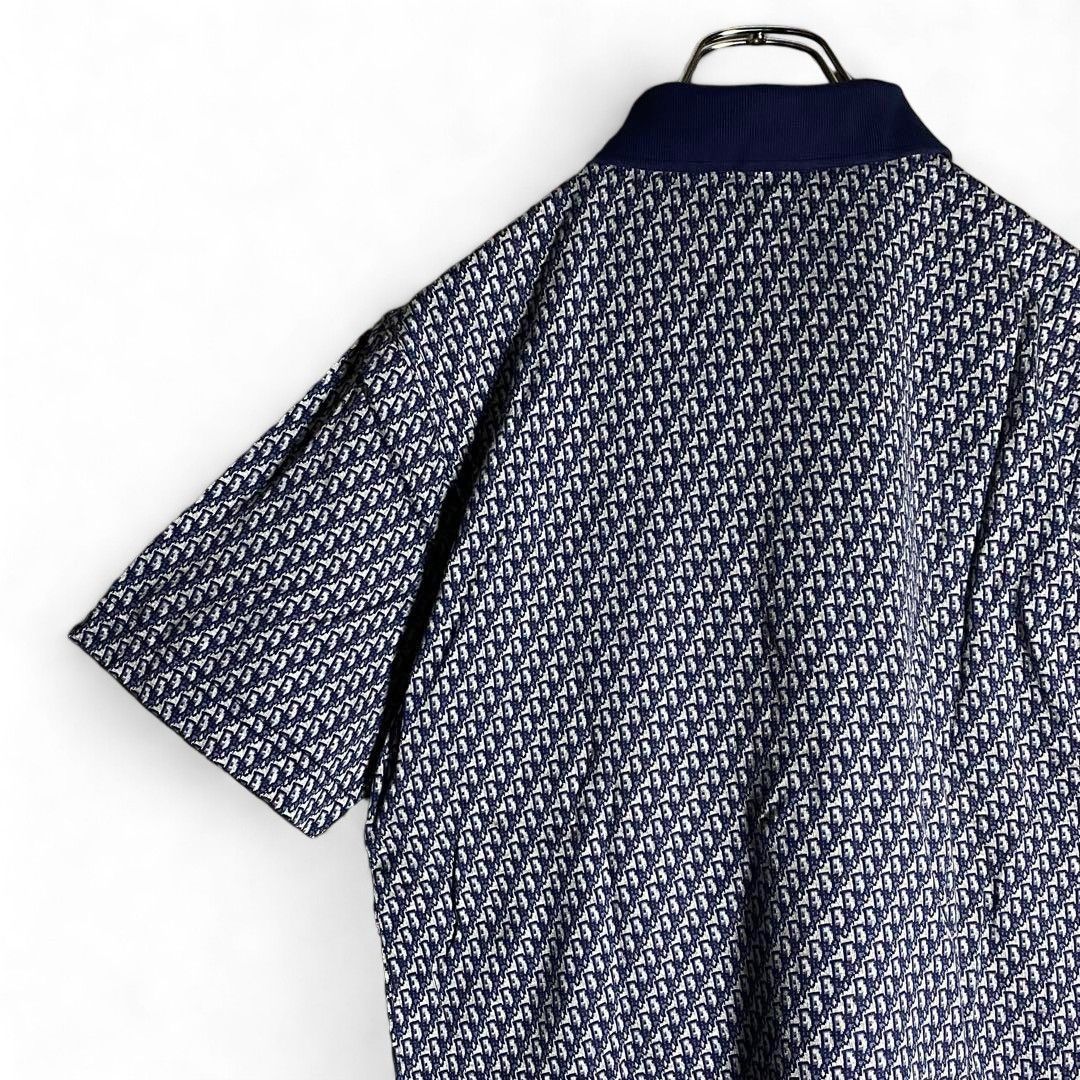 Dior Dior - Monogram Silk Polo Shirt Navy Size US S / EU 44-46 / 1 - 7 Thumbnail