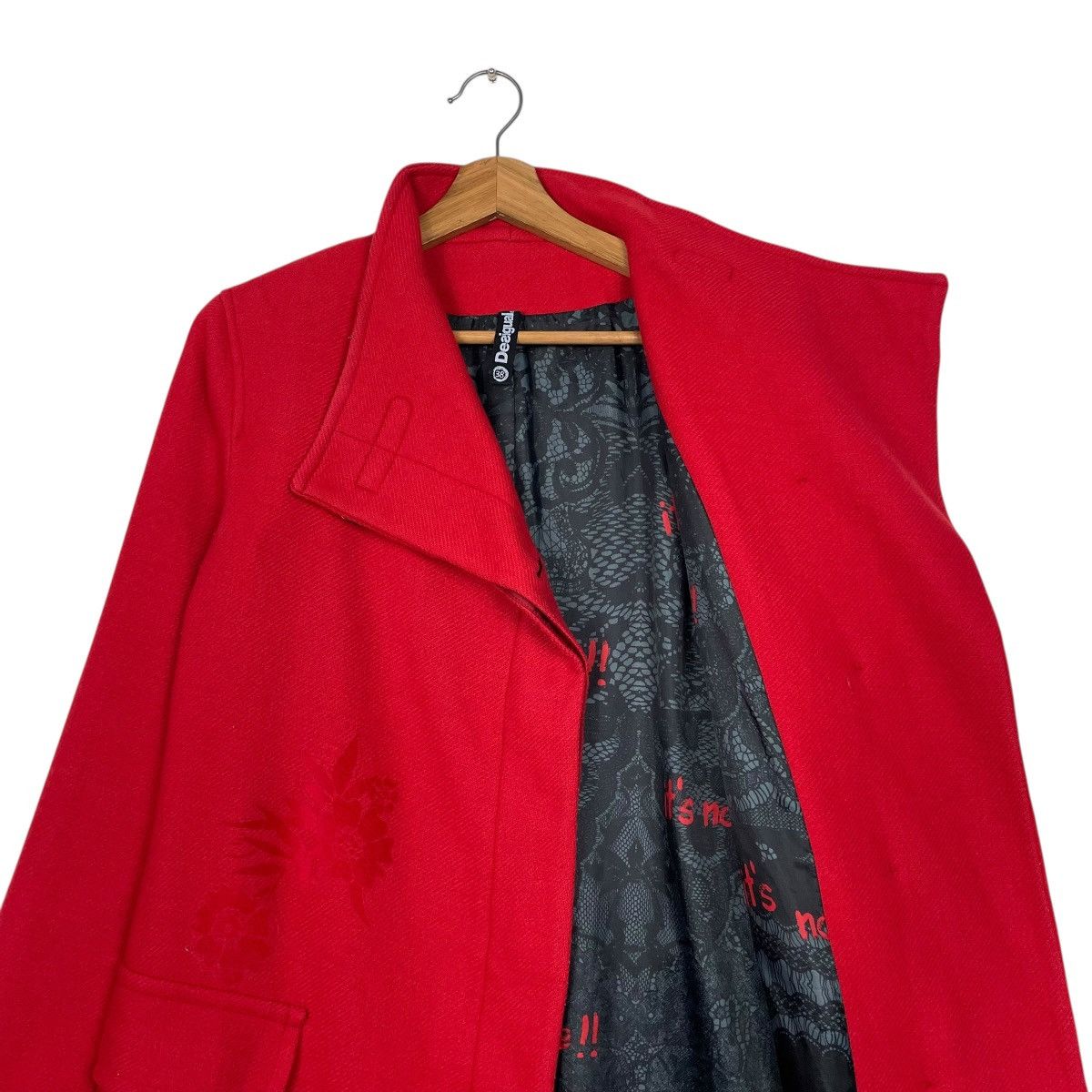 Desigual Desigual Red Flower Coat Size S / US 4 / IT 40 - 11 Thumbnail