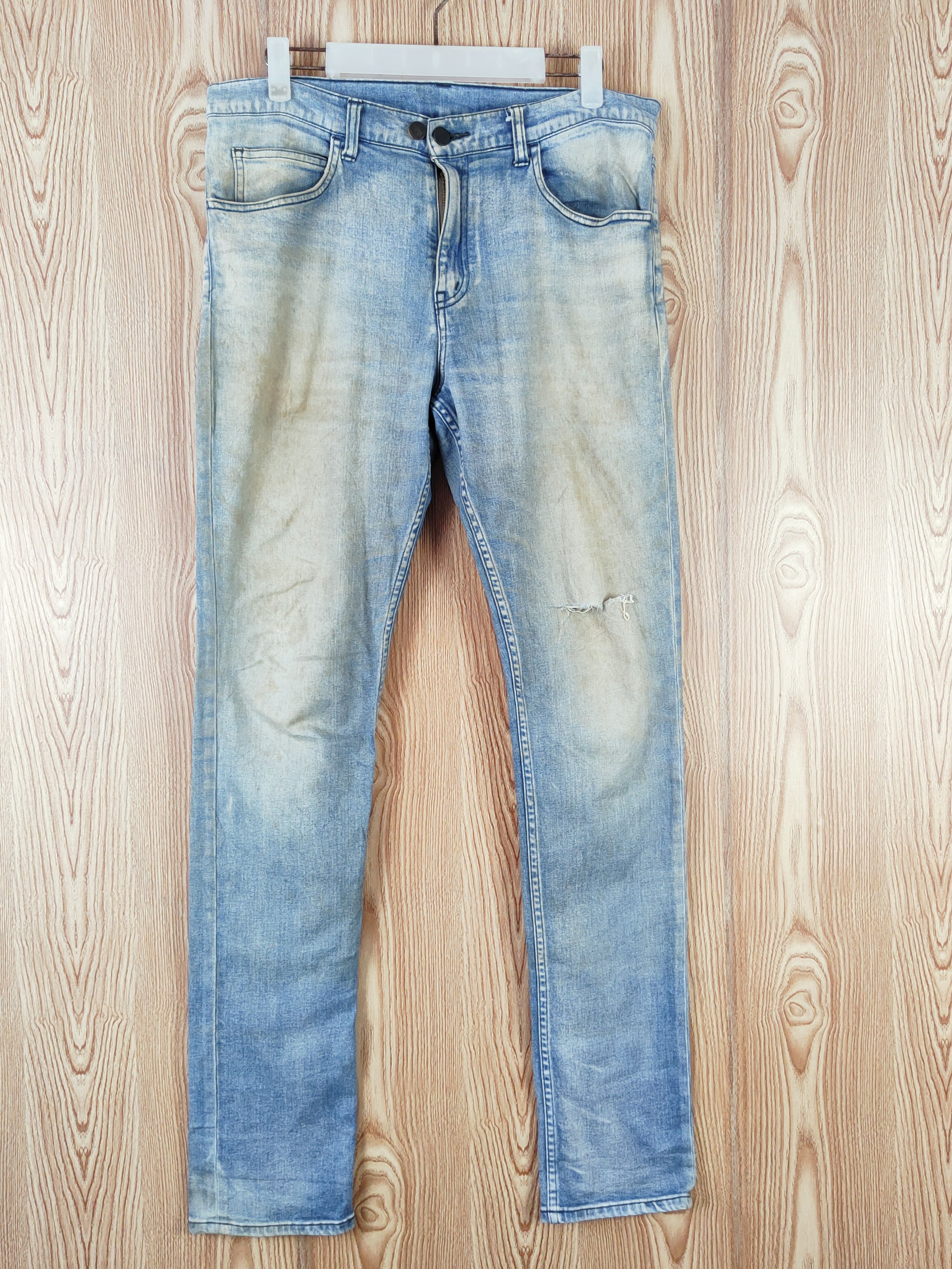 Vintage Mister Hollywood Blue Distressed Ripped Skinny Jeans #W659 Size US 34 / EU 50 - 1 Thumbnail