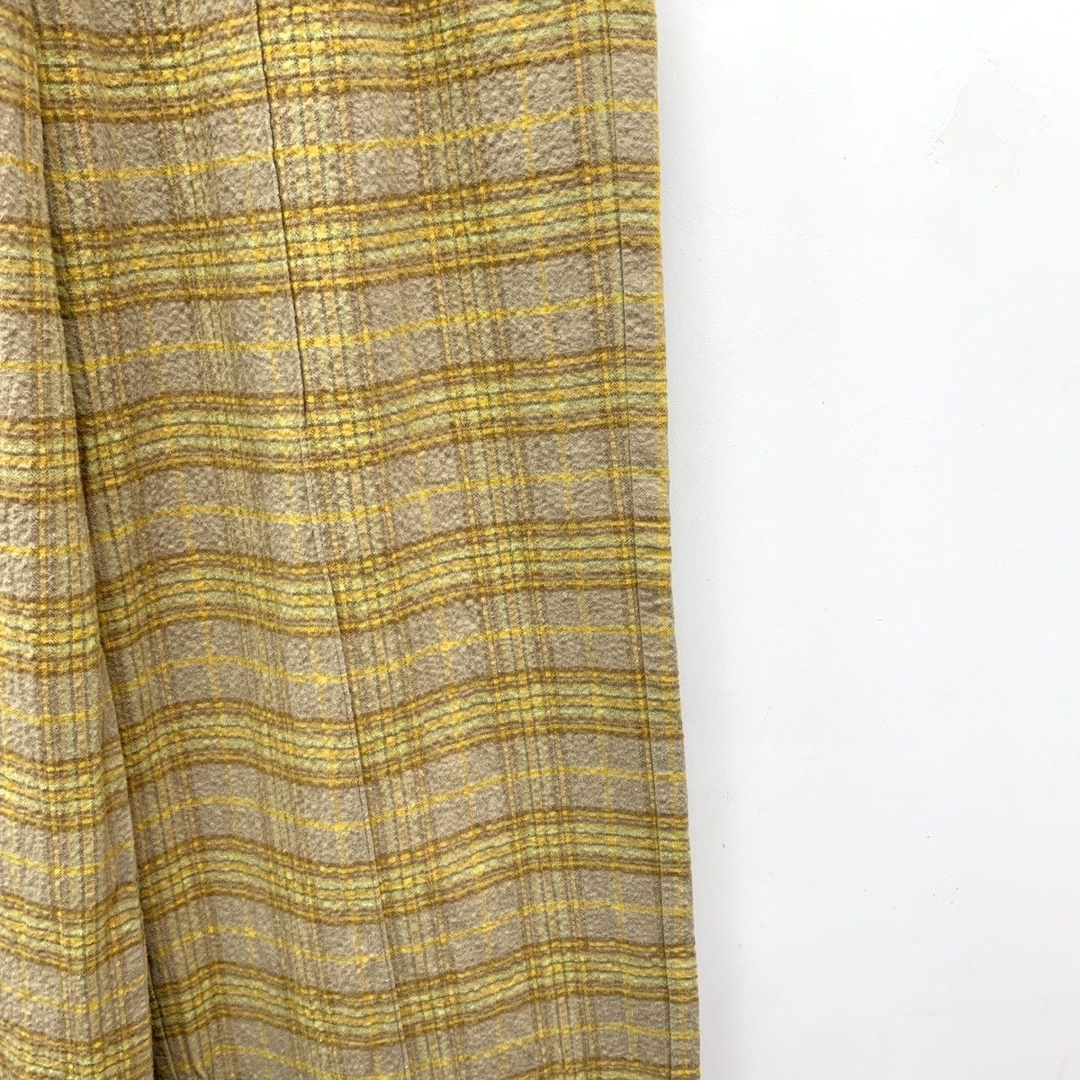 Acne Studios Acne Studios Yellow Plaid Cotton Casual Wide-Leg Pants K26WX Size 26" / US 2 / IT 38 - 4 Thumbnail