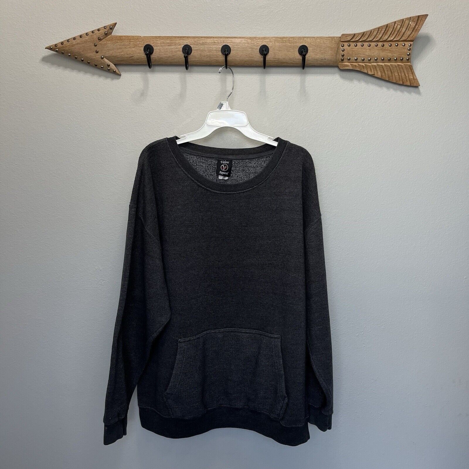 Vintage Valani Apparel | Gray Pique Front Pocket Textured Sweater Size XL / US 12-14 / IT 48-50 - 1 Thumbnail