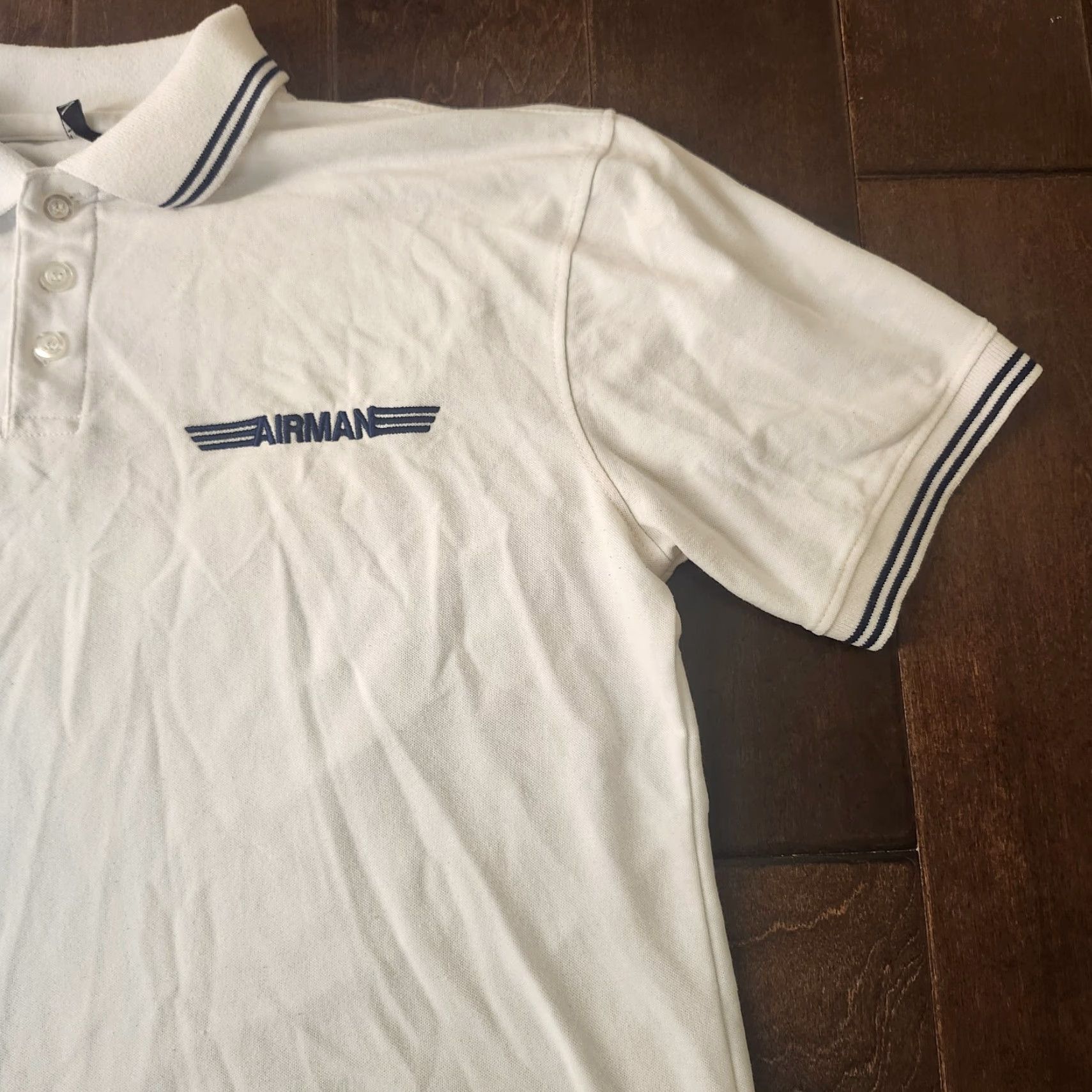 Vintage LADA Men's Polo Shirt White Embroidered Airman Military Casual Short Sleeve Regular Fit XS? Not applicable? Size US M / EU 48-50 / 2 - 4 Thumbnail