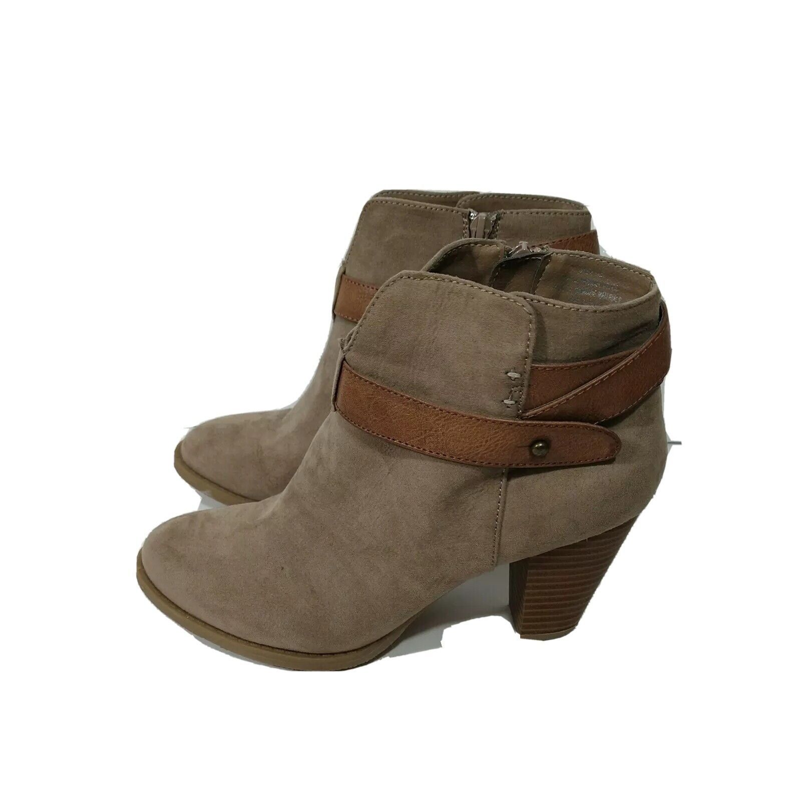 Other Nicole Bootie Ankle Boot Women Size 8.5 M Brown Zip Close Size US 8.5 / IT 38.5 - 2 Thumbnail