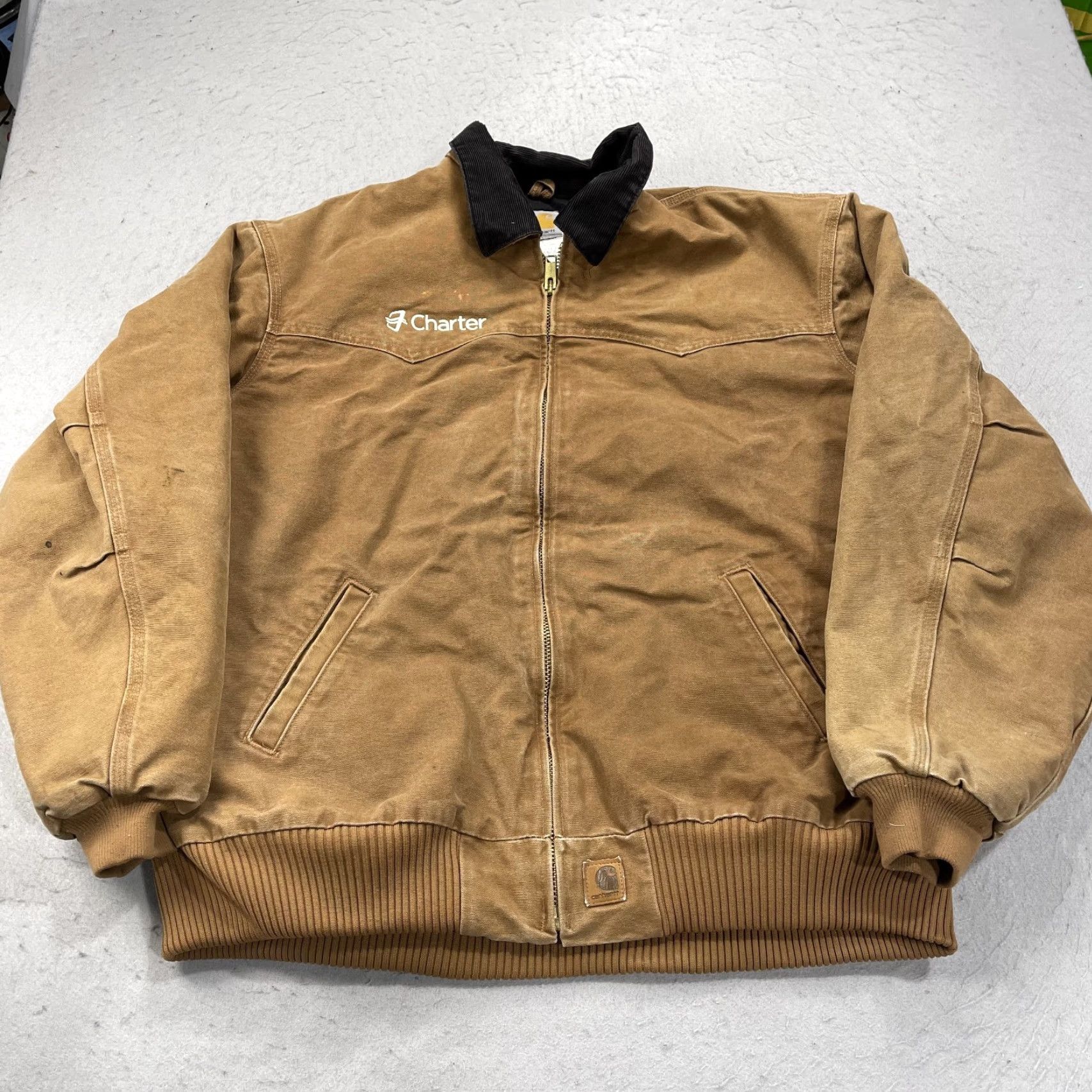 Carhartt VINTAGE Carhartt Jacket Mens 3XLT Brown Canvas Zip 90s Workwear Bomber Jacket Mens Big & Tall) Size US XXL / EU 58 / 5 - 2 Thumbnail