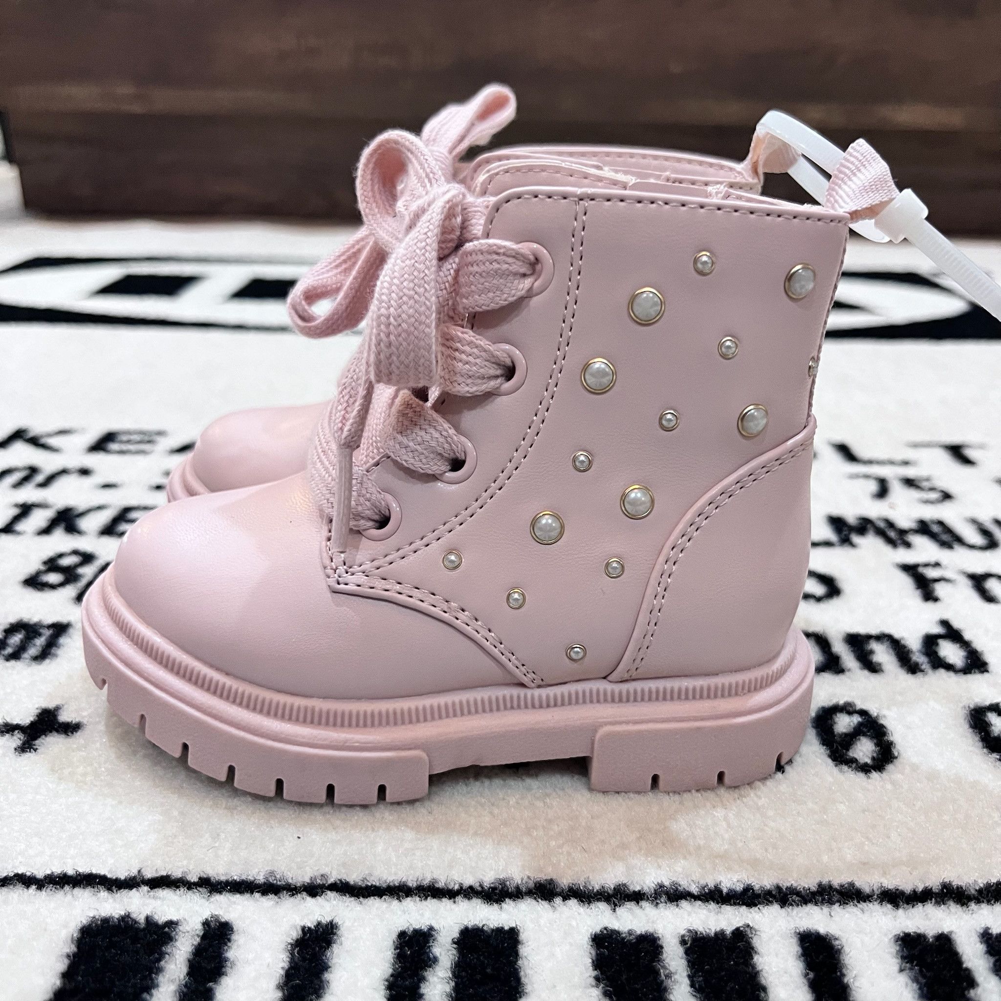 Other Cat & Jack Studded Pearl Amaya Lace Up Combat Winter Boots Size US 6 / IT 36 - 1 Thumbnail