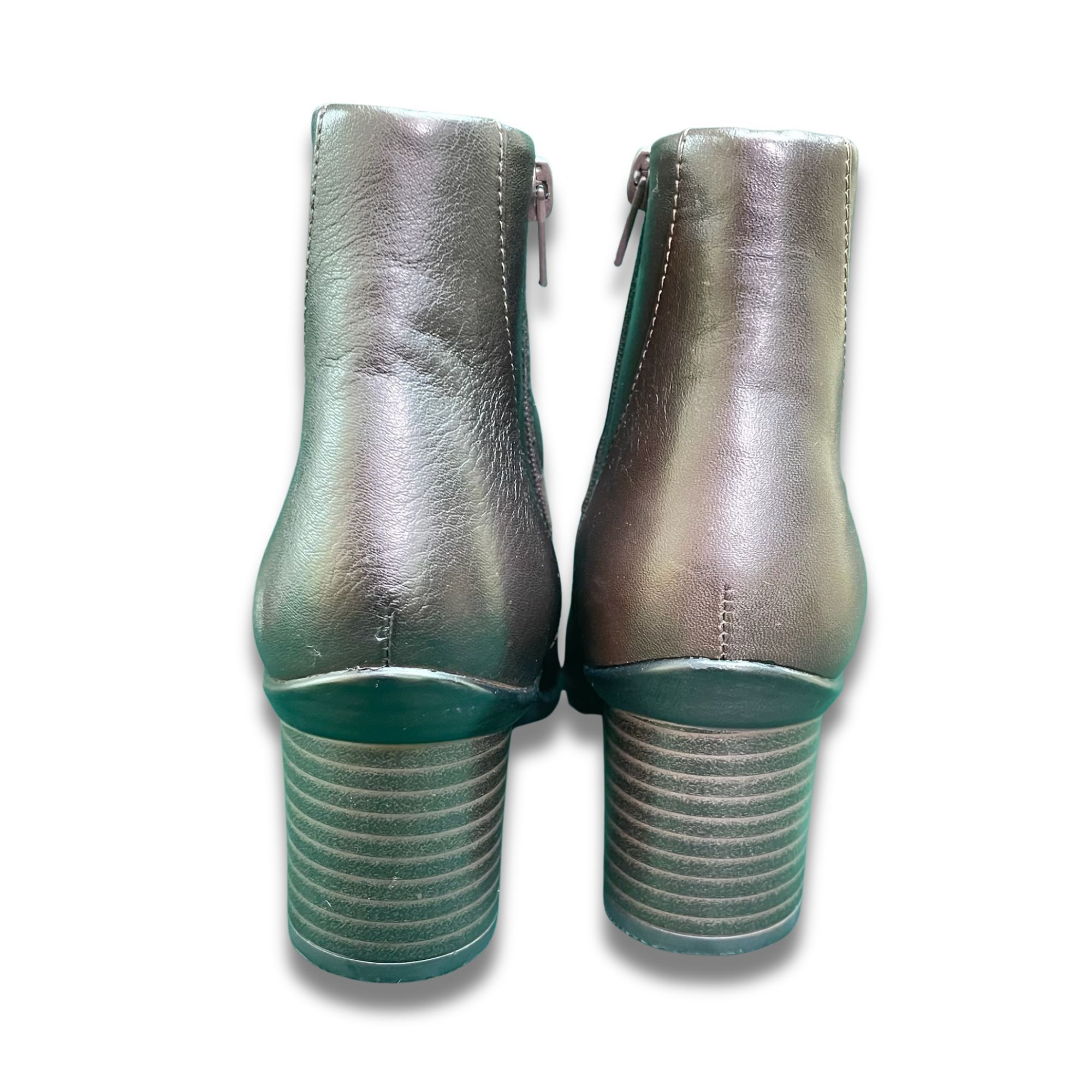 Clarks Clarks Artisan Metallic Leather Ankle Boots Block Heel Side Size US 8.5 / IT 38.5 - 6 Thumbnail