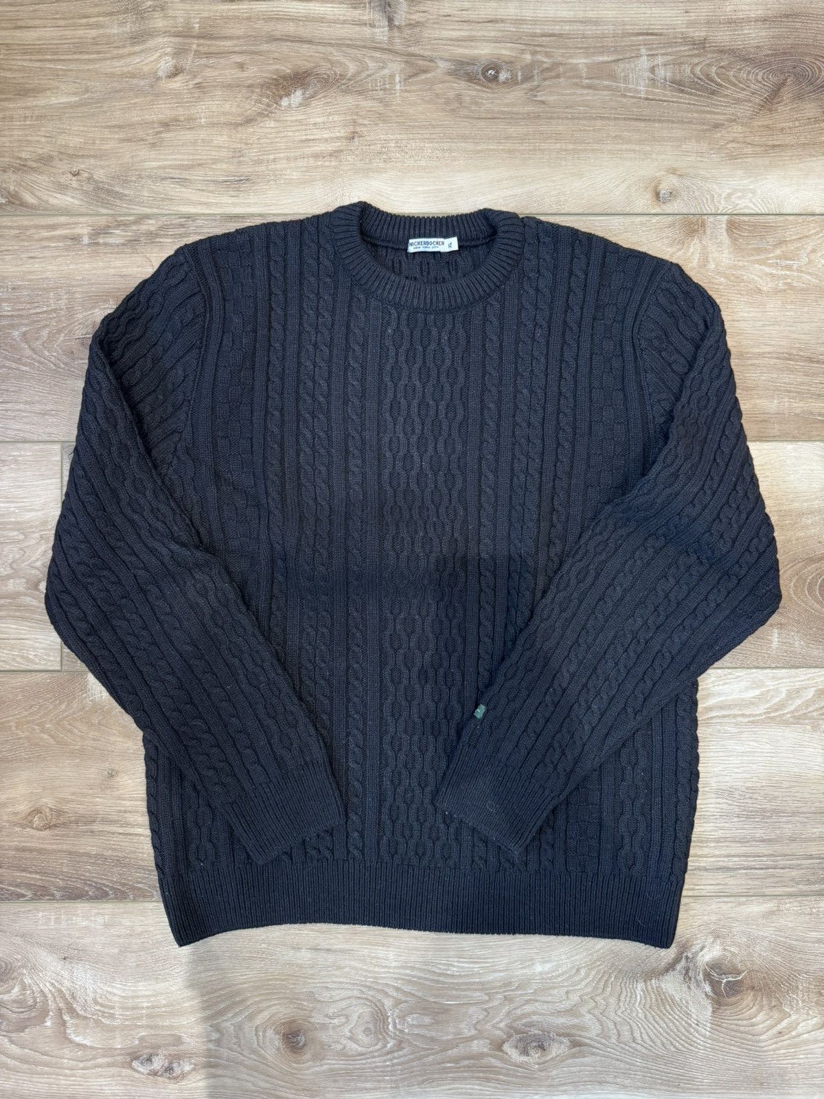 Knickerbocker Mfg Co Knickerbocker Black Cable Knit Wool Sweater Size US XL / EU 56 / 4 - 1 Thumbnail