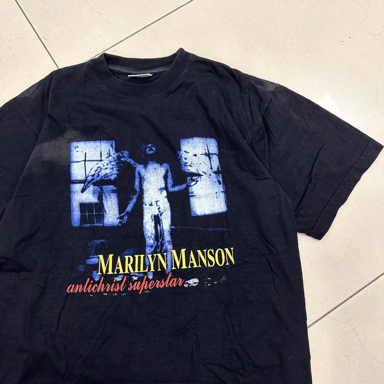 Vintage Vintage 90s Marilyn Manson Antichrist Superstar bleach tee Size US M / EU 48-50 / 2 - 3 Thumbnail