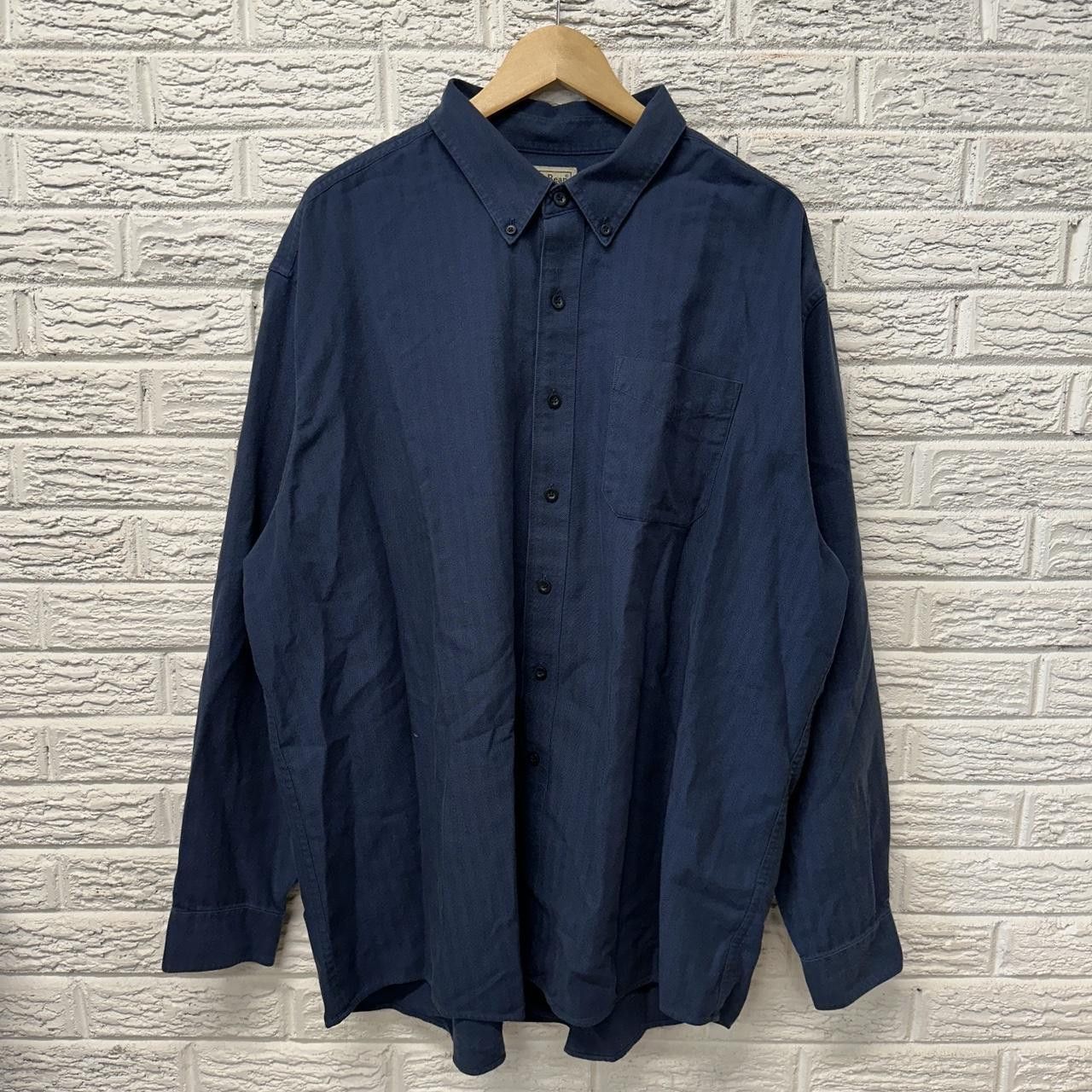 L.L. Bean Vintage L.L. Bean Navy Blue Button Down Collared Shirt XXL Size US XXL / EU 58 / 5 - 2 Thumbnail