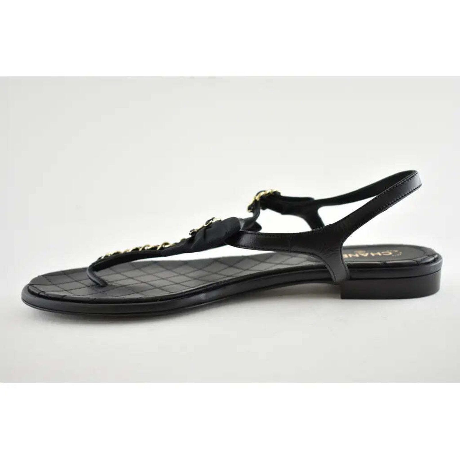 Chanel Chanel 20A Black Crystal Bow Lambskin CC Logo Mule Slide Size US 9.5 / IT 39.5 - 8 Thumbnail