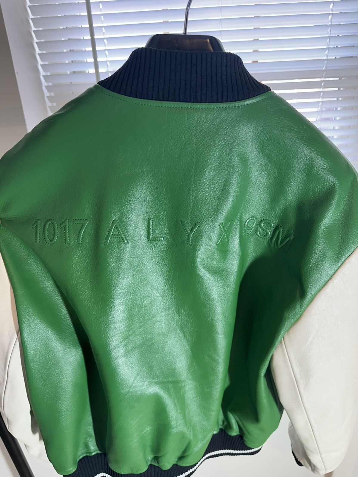 1017 ALYX 9SM ALYX Embroidered Logo Leather Varsity Jacket – Dark Green Size US M / EU 48-50 / 2 - 5 Thumbnail