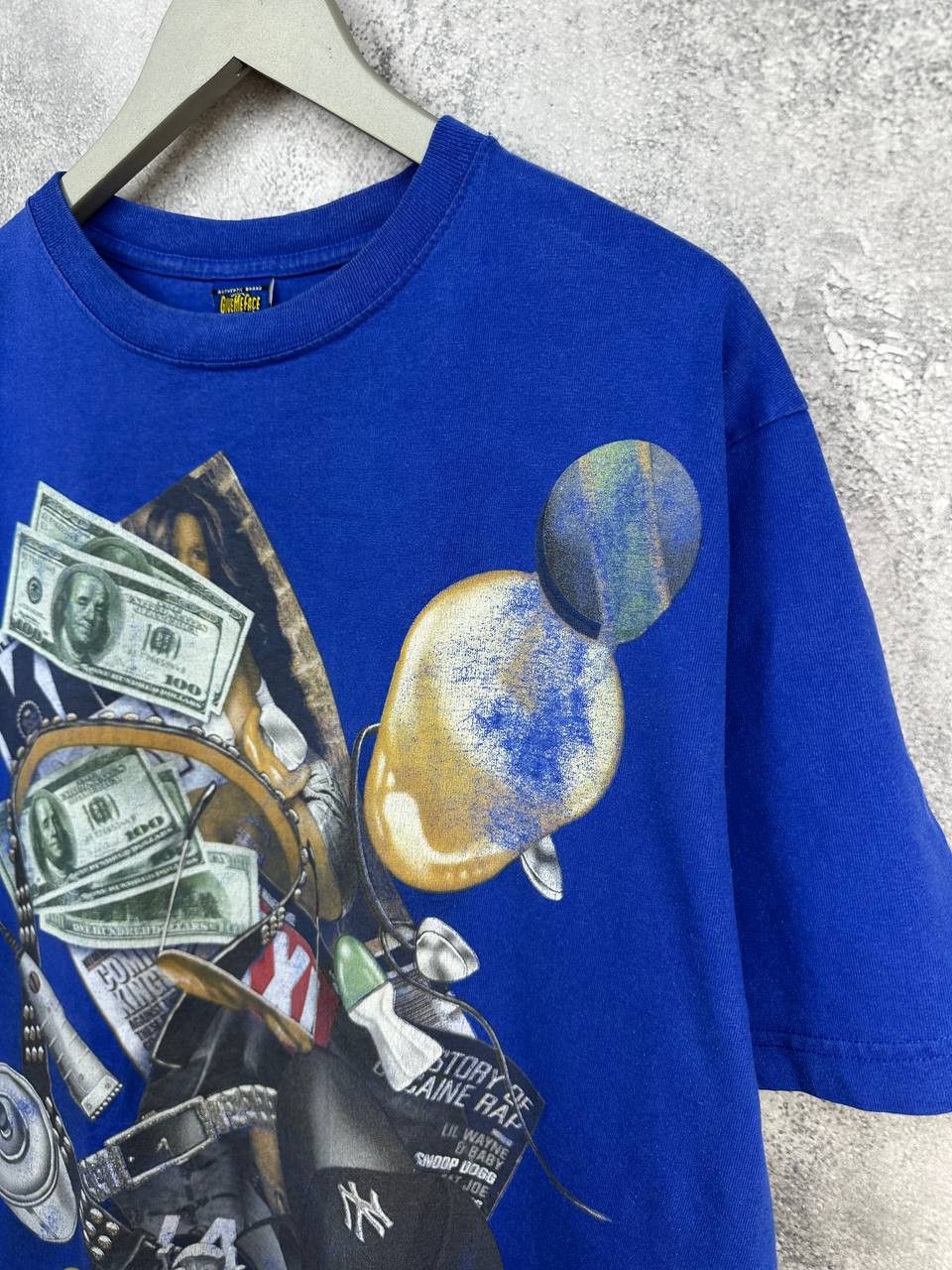 Vintage GiveMeFace Graphic Hip-Hop Money Collage 100% Cotton T-Shirt Size US XL / EU 56 / 4 - 5 Thumbnail