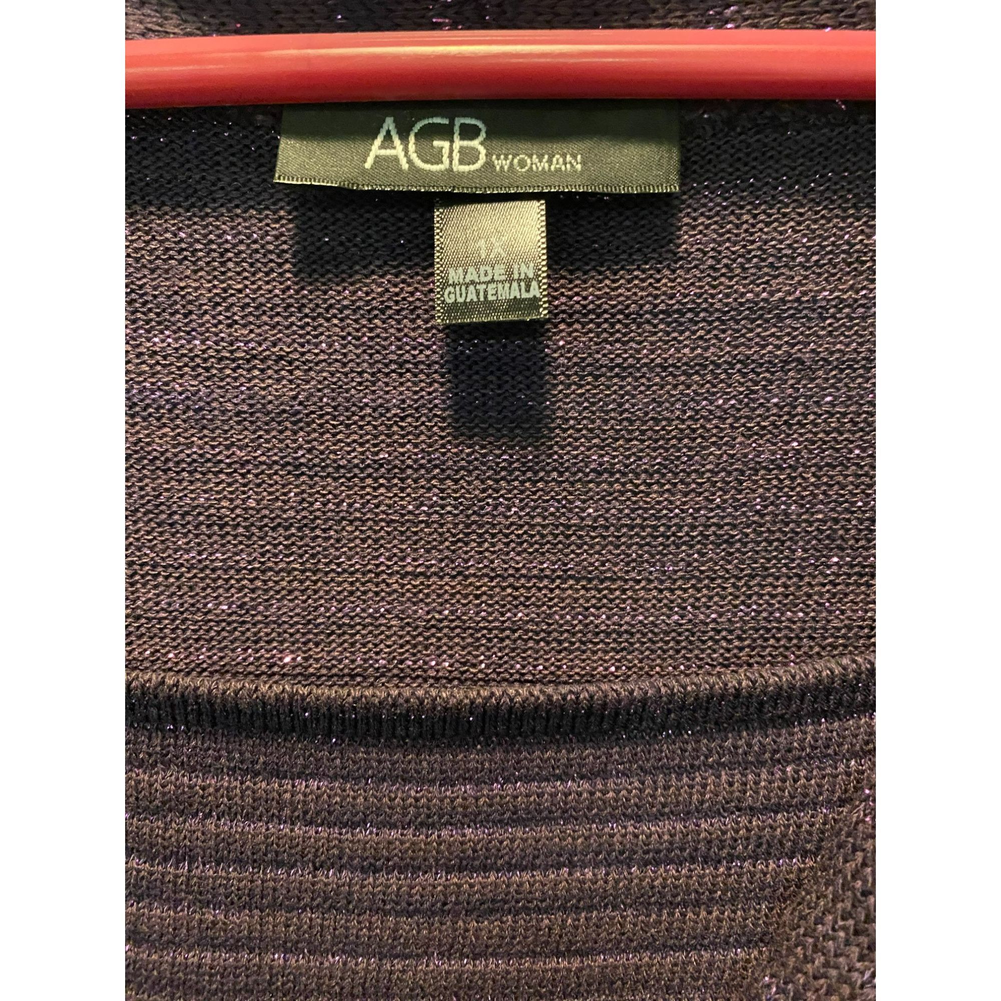 Other AGB Woman Plus Size 1X Purple with Metallic Thread Cowl Neck Size XL / US 12-14 / IT 48-50 - 5 Thumbnail