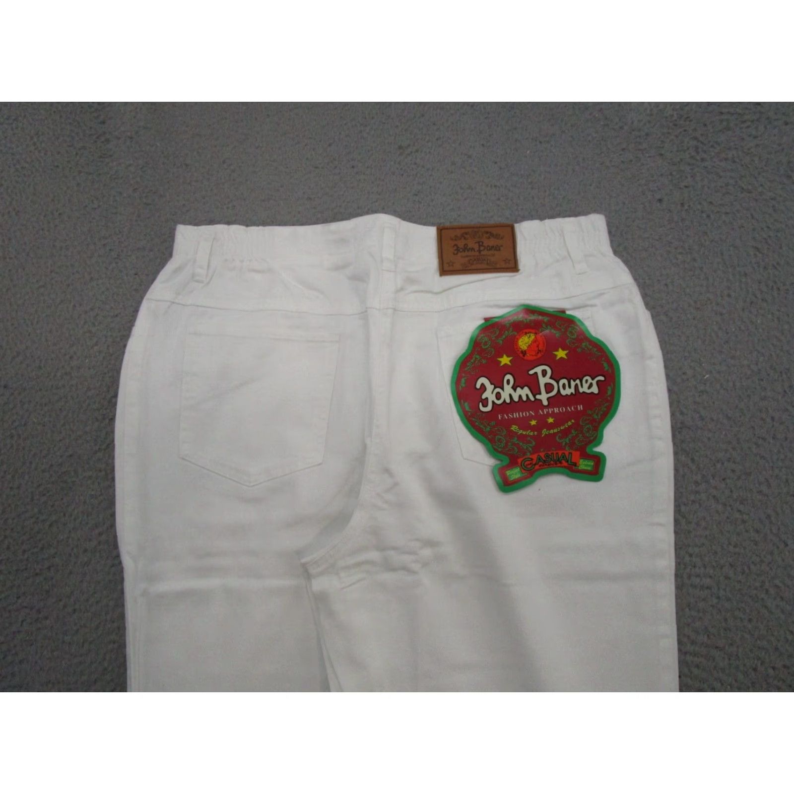 Denime VINTAGE 90s John Baner White Denim Jeans Women's Plus Size 18 Elastic Waist Straight Denim Jeans Womens, 90s Theme Size 40" / US 18 - 5 Thumbnail