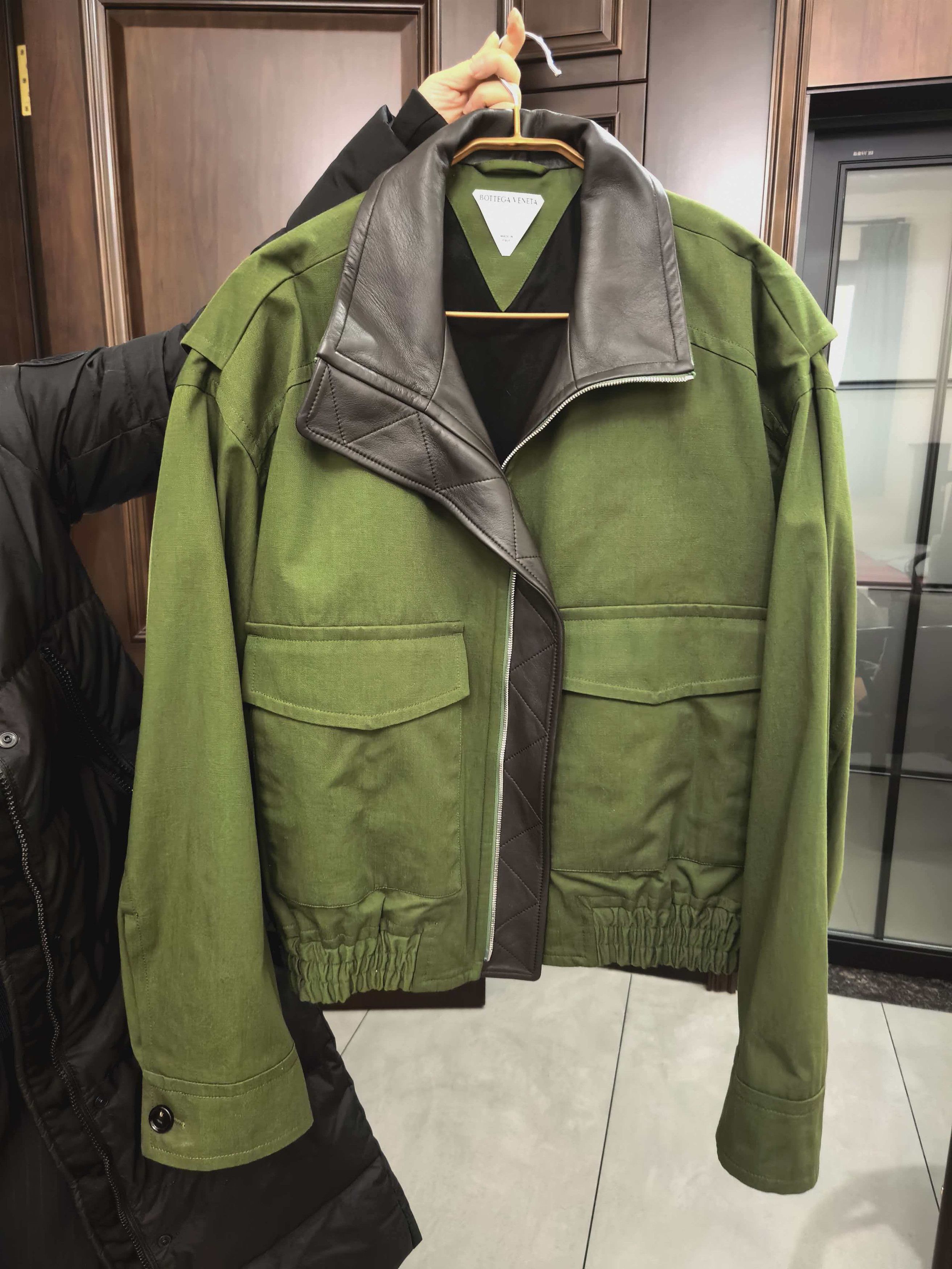 Bottega Veneta blouson jacket green leather Size US L / EU 52-54 / 3 - 1 Thumbnail