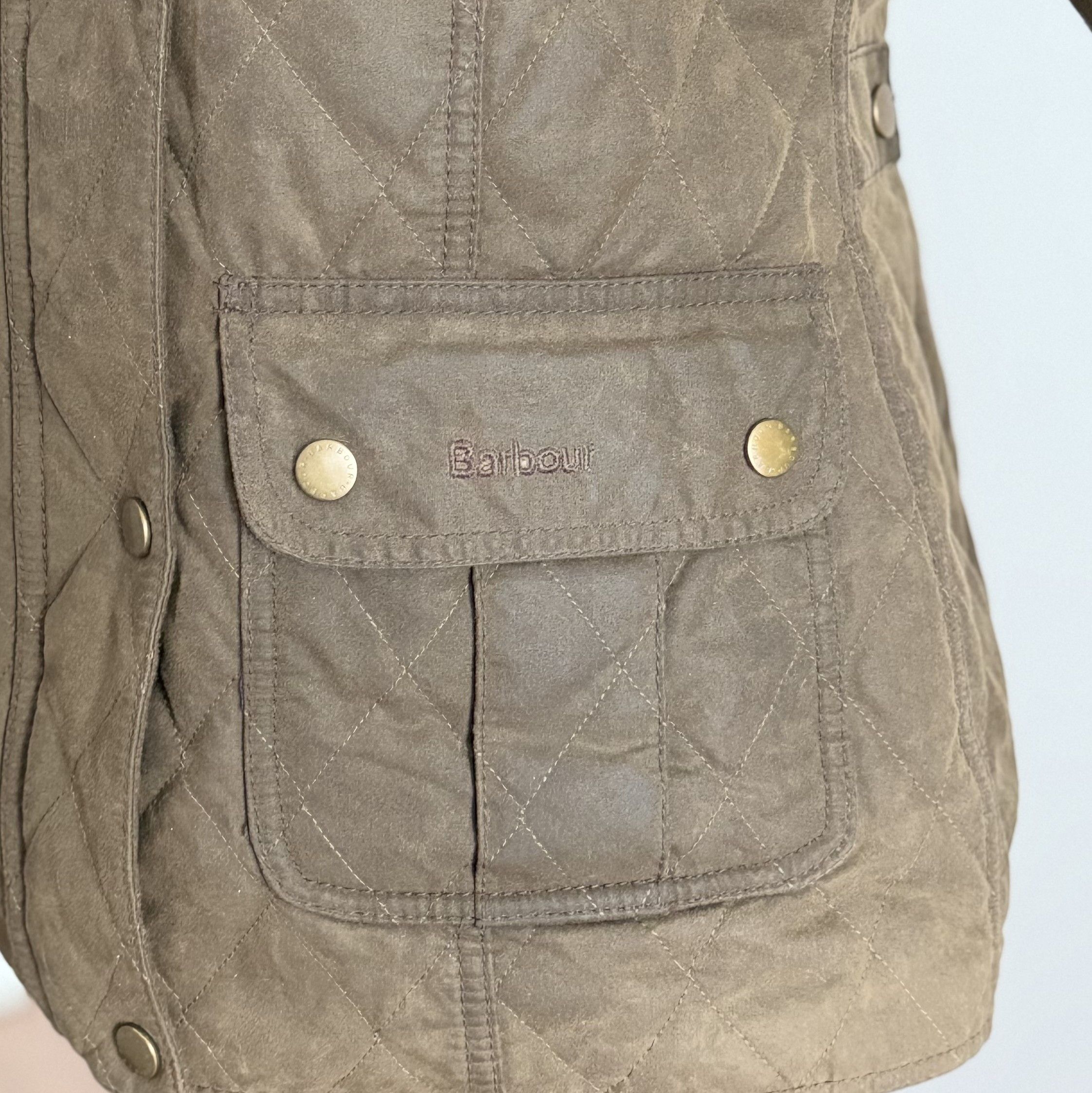 Barbour BARBOUR Quilted Utility Wax Womens Jacket Olive Waxed Cotton Size M / US 6-8 / IT 42-44 - 5 Thumbnail