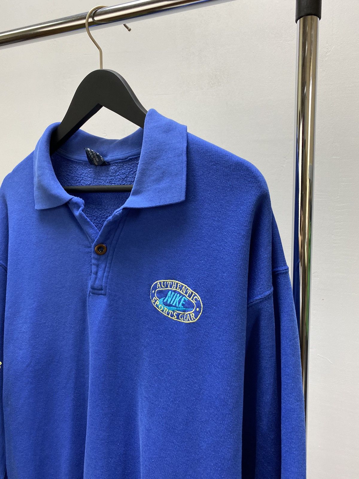 Nike × Vintage RARE Vintage 80s Nike Longsleeve Collared Polo T Shirt Size US M / EU 48-50 / 2 - 8 Thumbnail