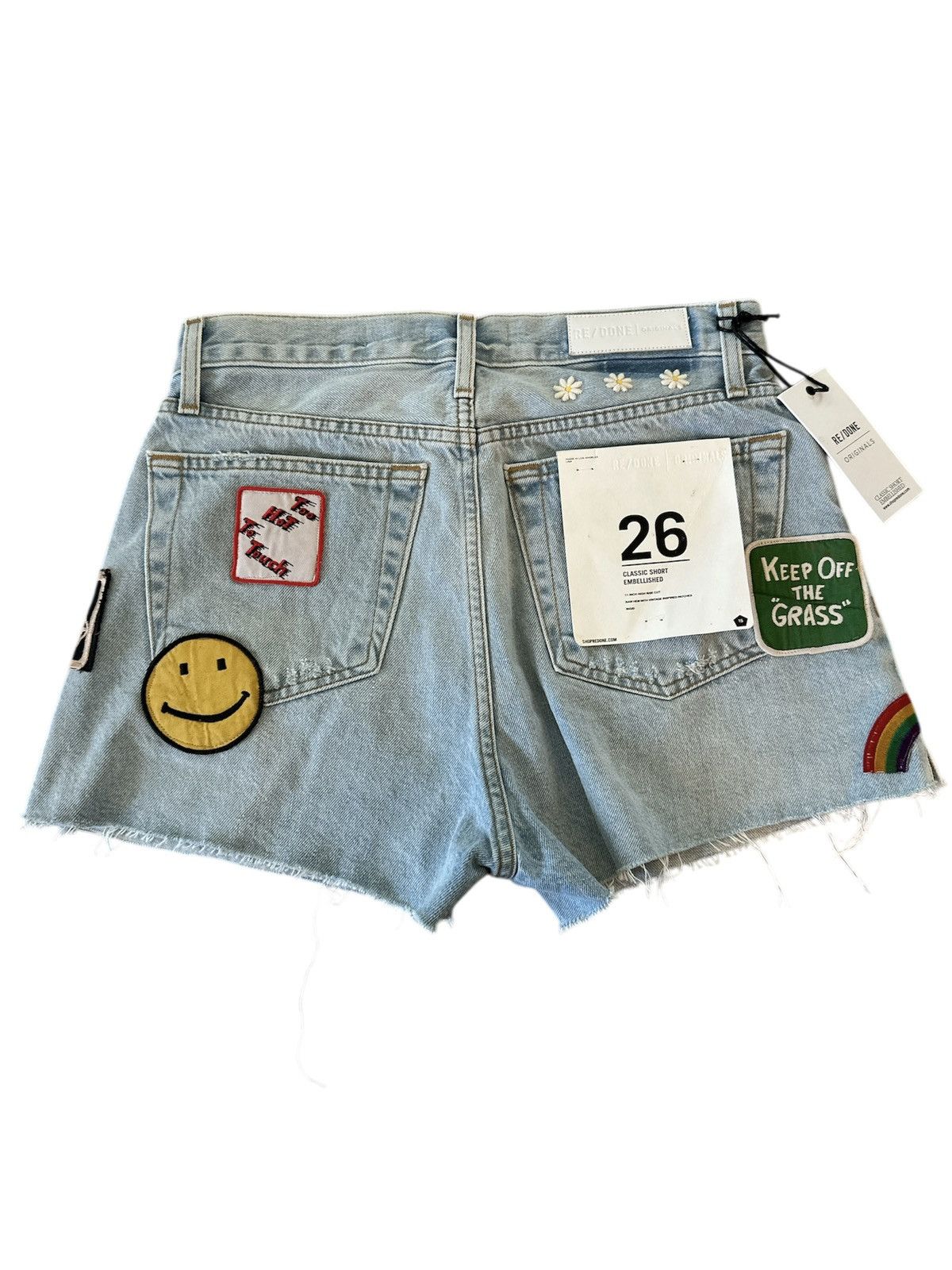 RE/DONE Re/Done Blue Jean Shorts with Patches Size 26" / US 2 / IT 38 - 1 Thumbnail