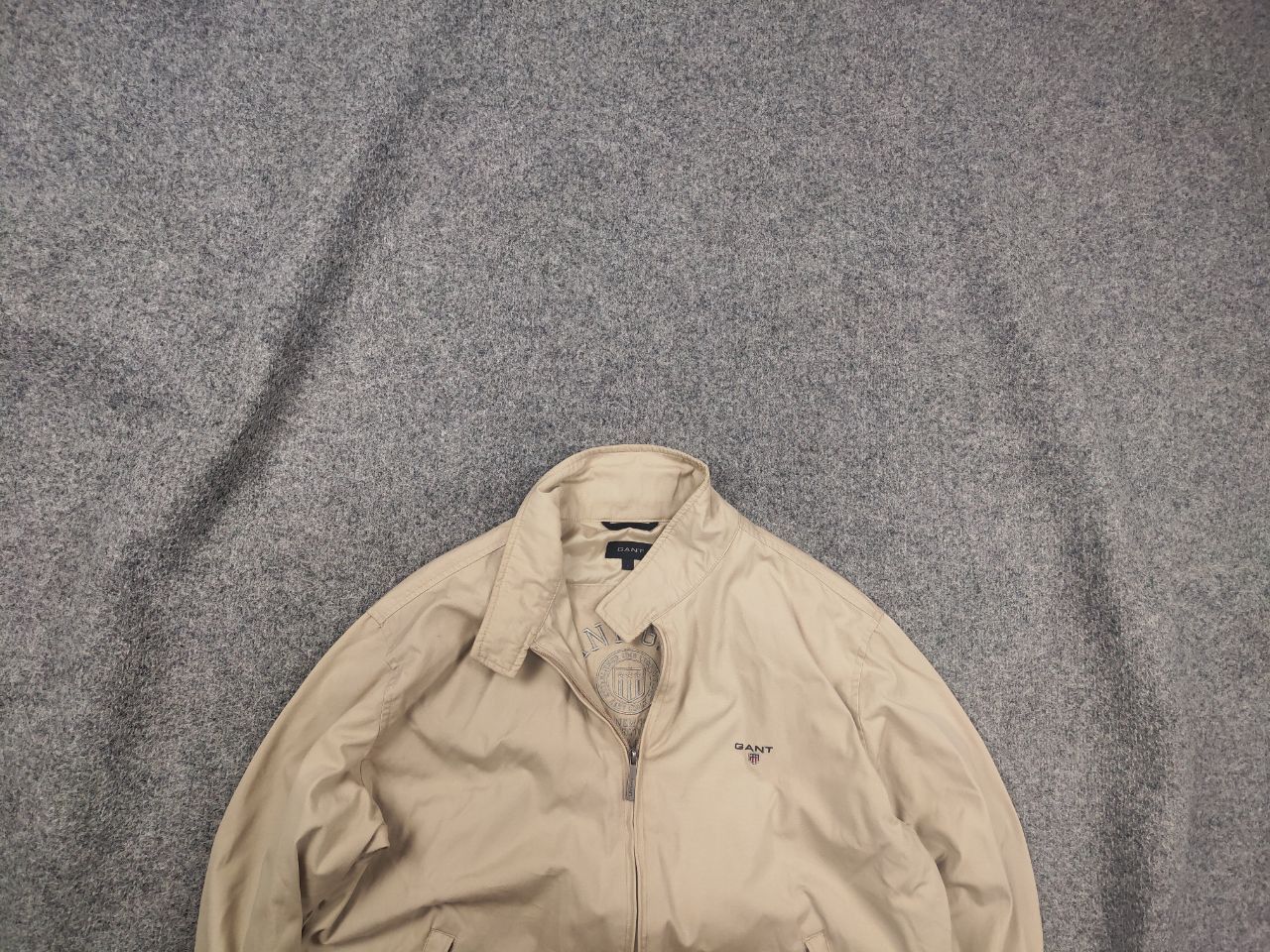 Gant Gant Classic Logo Beige Zip Bomber Jacket Vintage Style Size US L / EU 52-54 / 3 - 1 Thumbnail