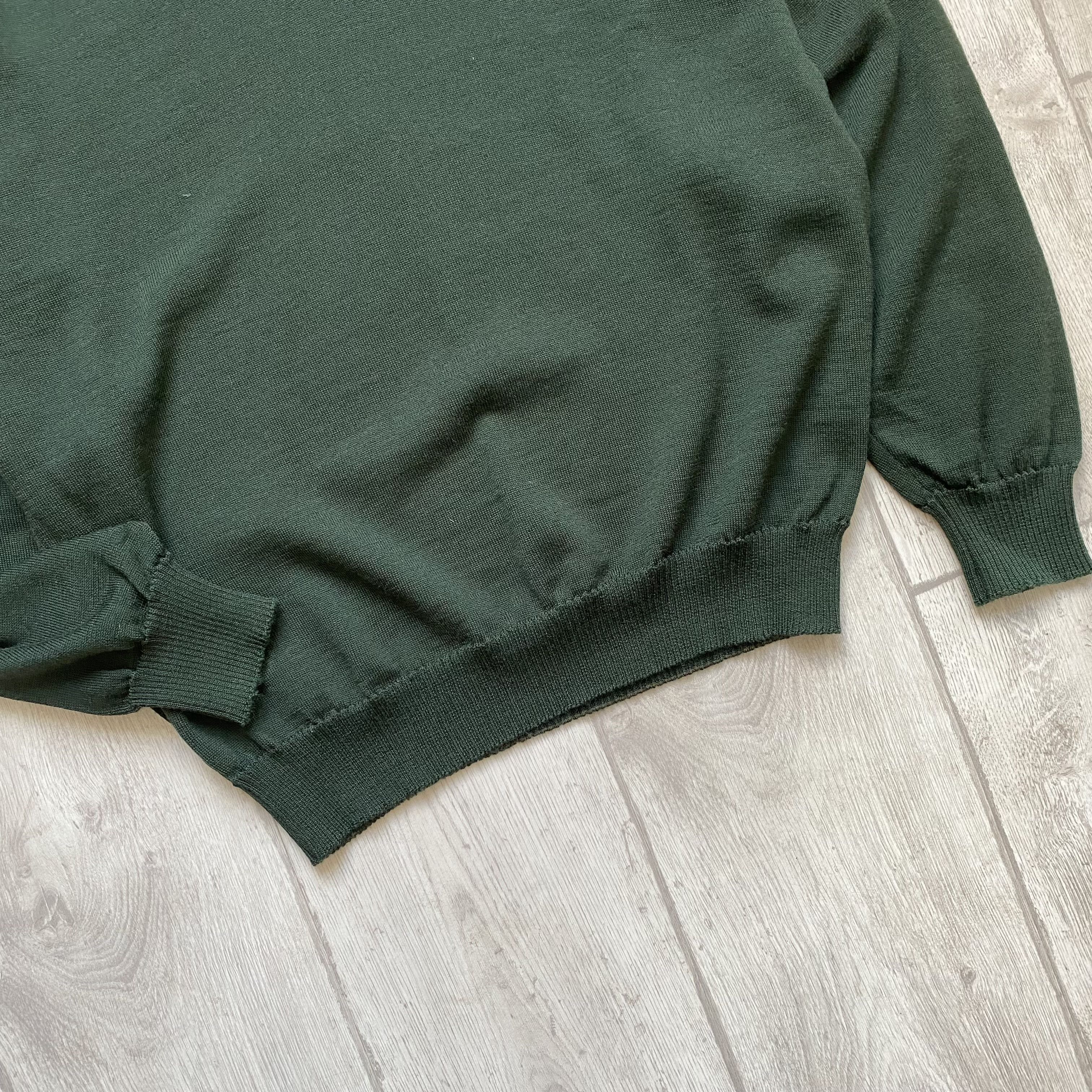 Burberry 🔥 Vintage 80s Burberry V-neck Wool Sweater Basic Mini Logo Size US L / EU 52-54 / 3 - 5 Thumbnail