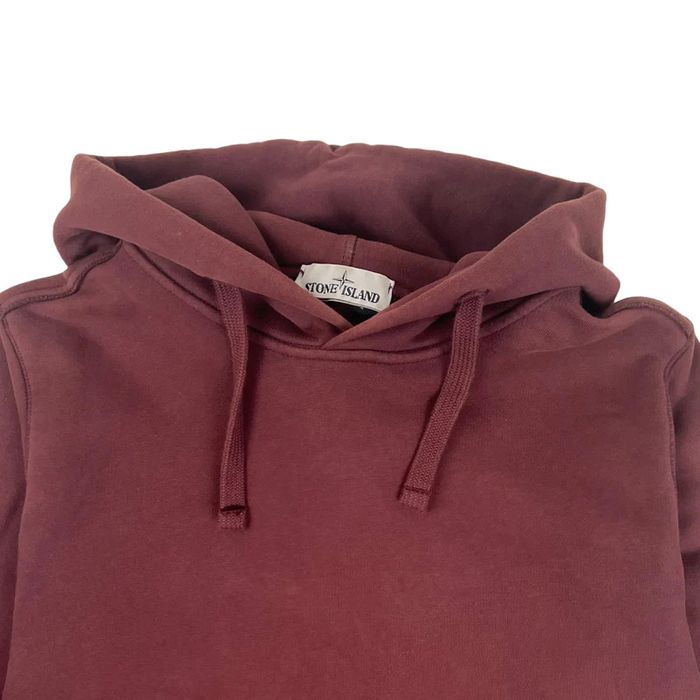 Stone island hoodie burgundy hot sale