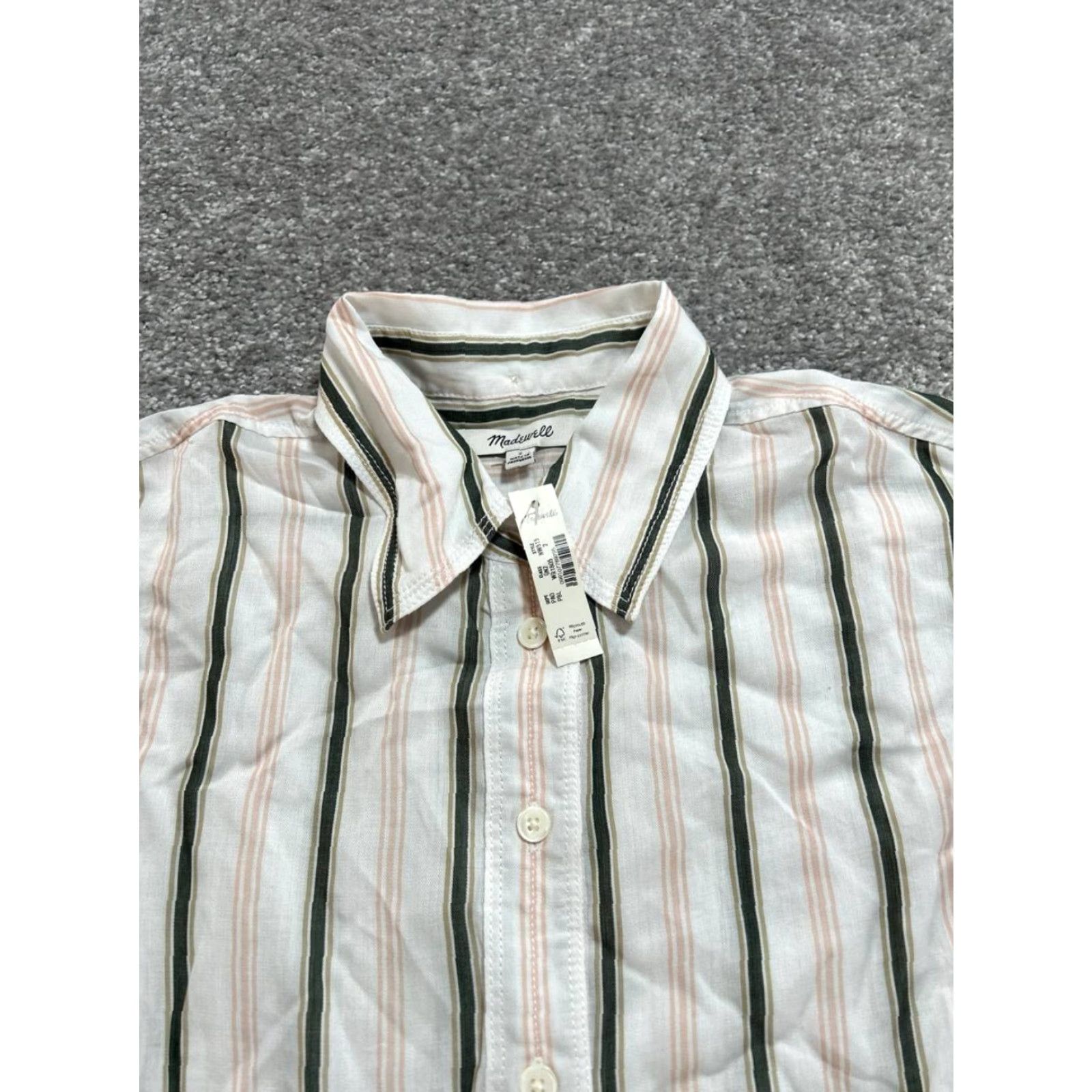 Madewell Madewell Shirt Women Size 2 Multicolor Striped Regular Fit Button Up High Low Hem New Size XS / US 0-2 / IT 36-38 - 3 Thumbnail