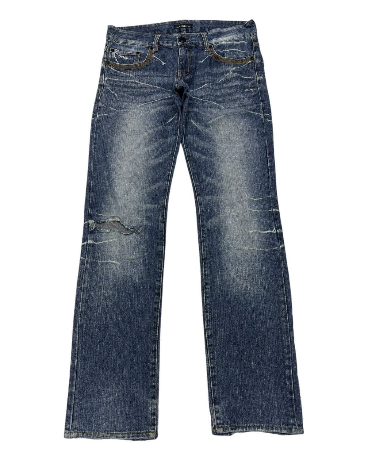Hysteric Glamour DOUBLEFOCUS CLAWMARK DISTRESSED DENIM JEANS Size US 31 - 1 Thumbnail