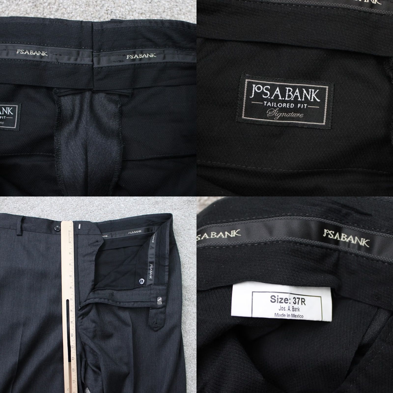 Jos. A. Bank Jos. A. Bank Dress Pants Mens 34x30 Black Tailored Fit 100% Wool Regular Straight Front Dress Pants Mens Black Wool 34x30 Size US 34 / EU 50 - 8 Thumbnail